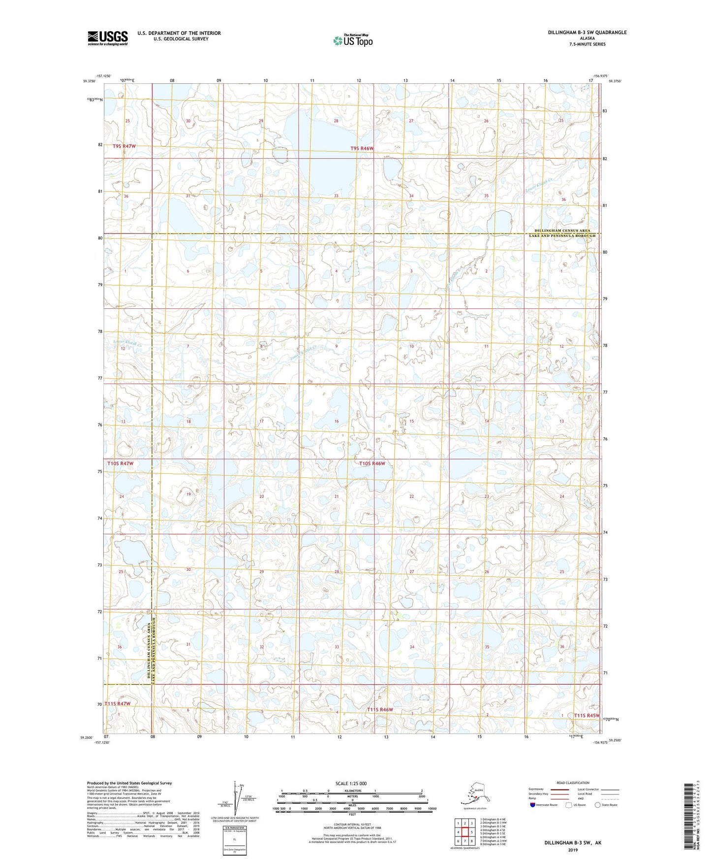Dillingham B-3 SW Alaska US Topo Map Image