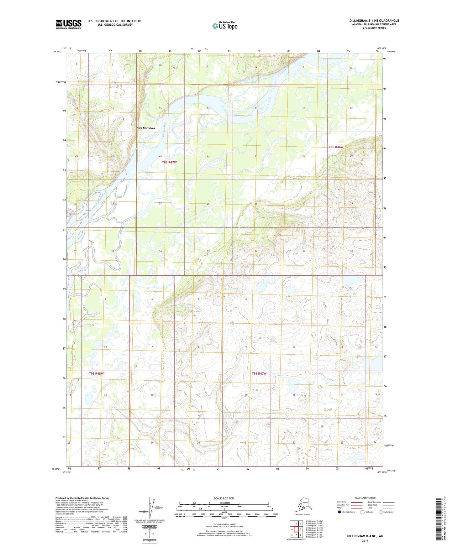 Dillingham B-4 NE Alaska US Topo Map Image