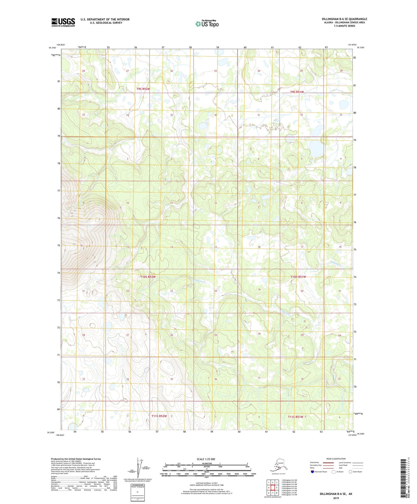 Dillingham B-6 SE Alaska US Topo Map Image