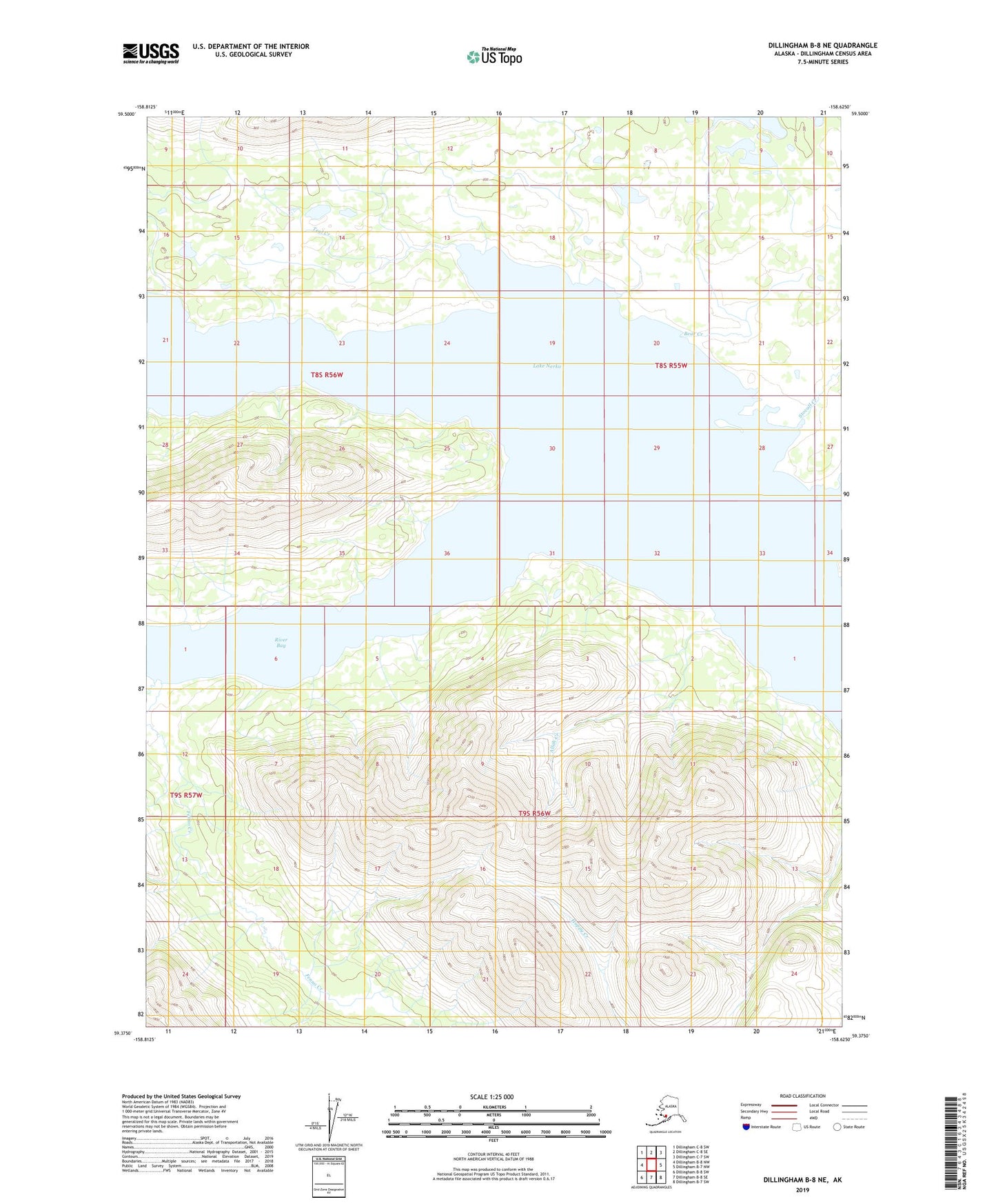 Dillingham B-8 NE Alaska US Topo Map Image