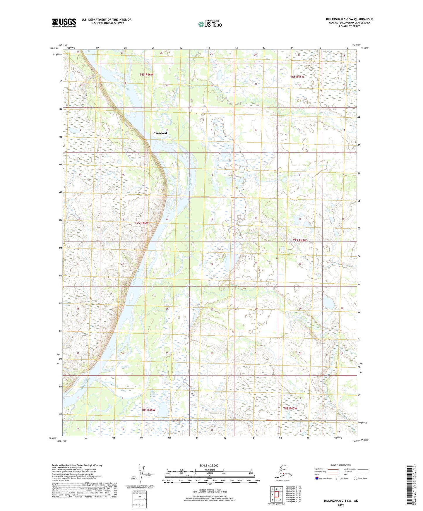 Dillingham C-3 SW Alaska US Topo Map Image