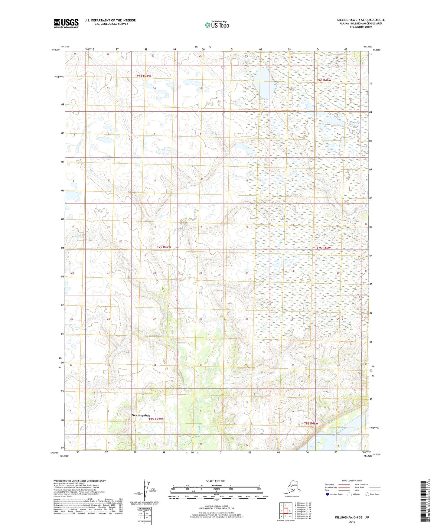 Dillingham C-4 SE Alaska US Topo Map Image
