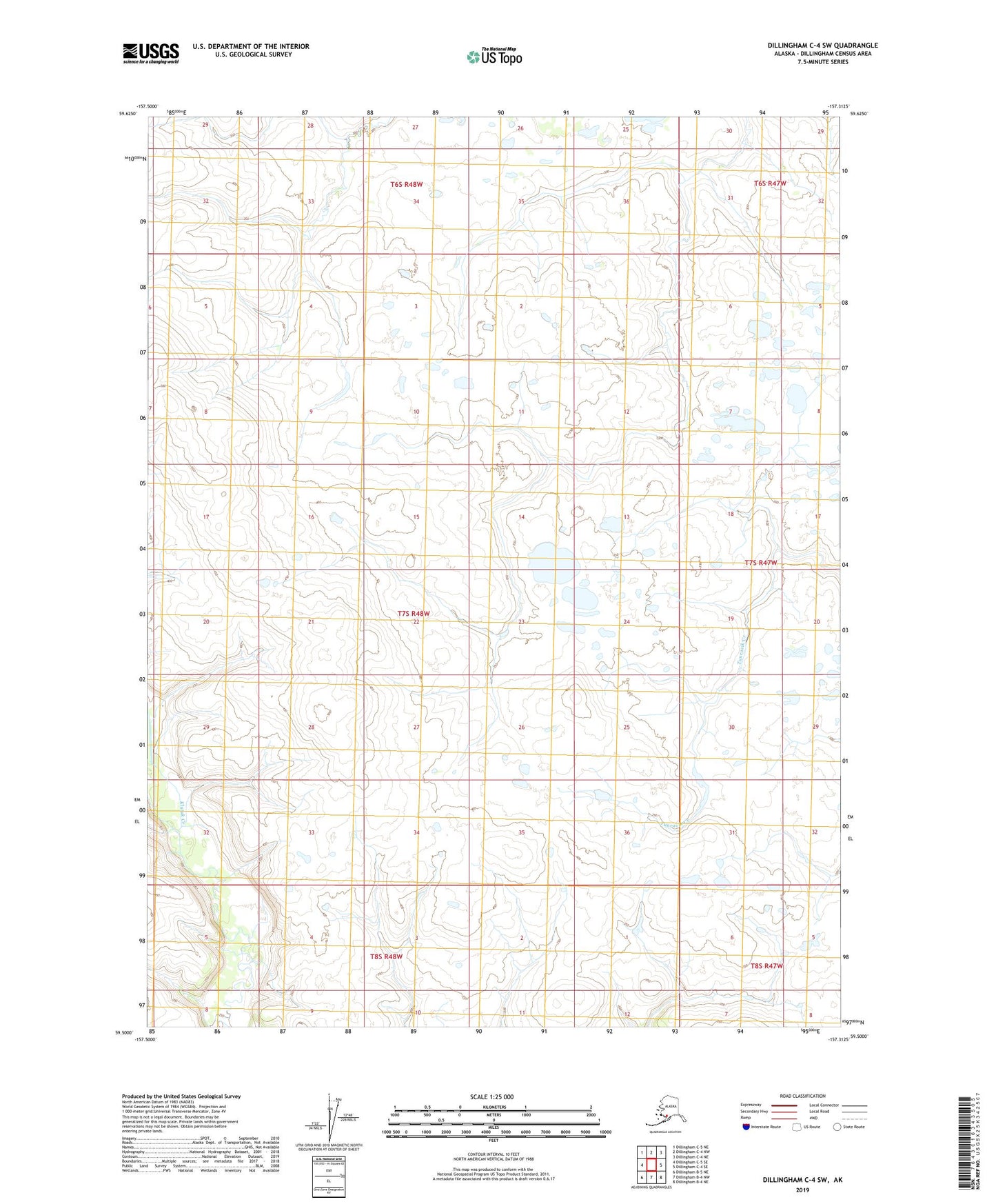 Dillingham C-4 SW Alaska US Topo Map Image