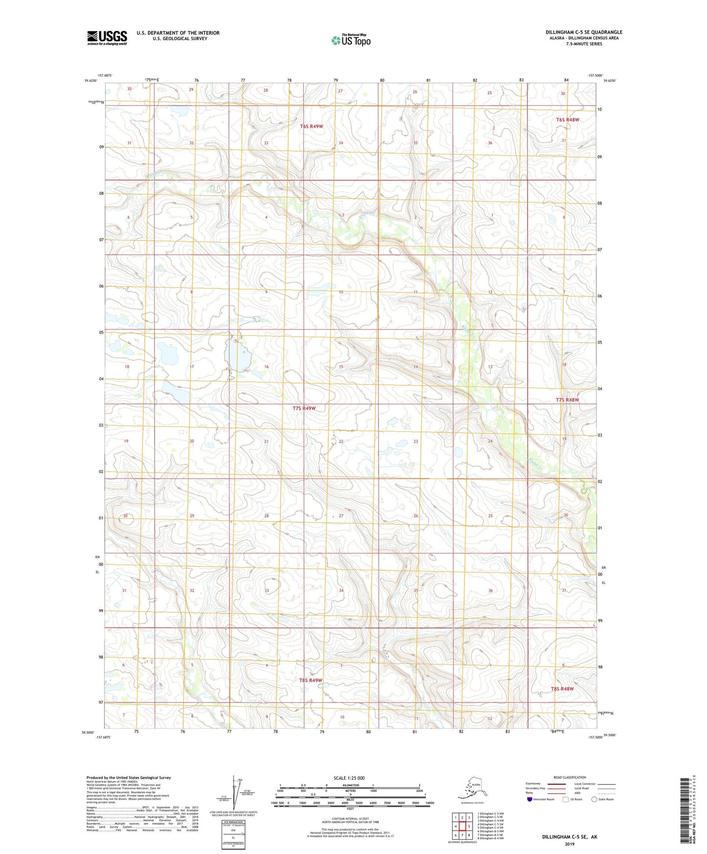 Dillingham C-5 SE Alaska US Topo Map Image