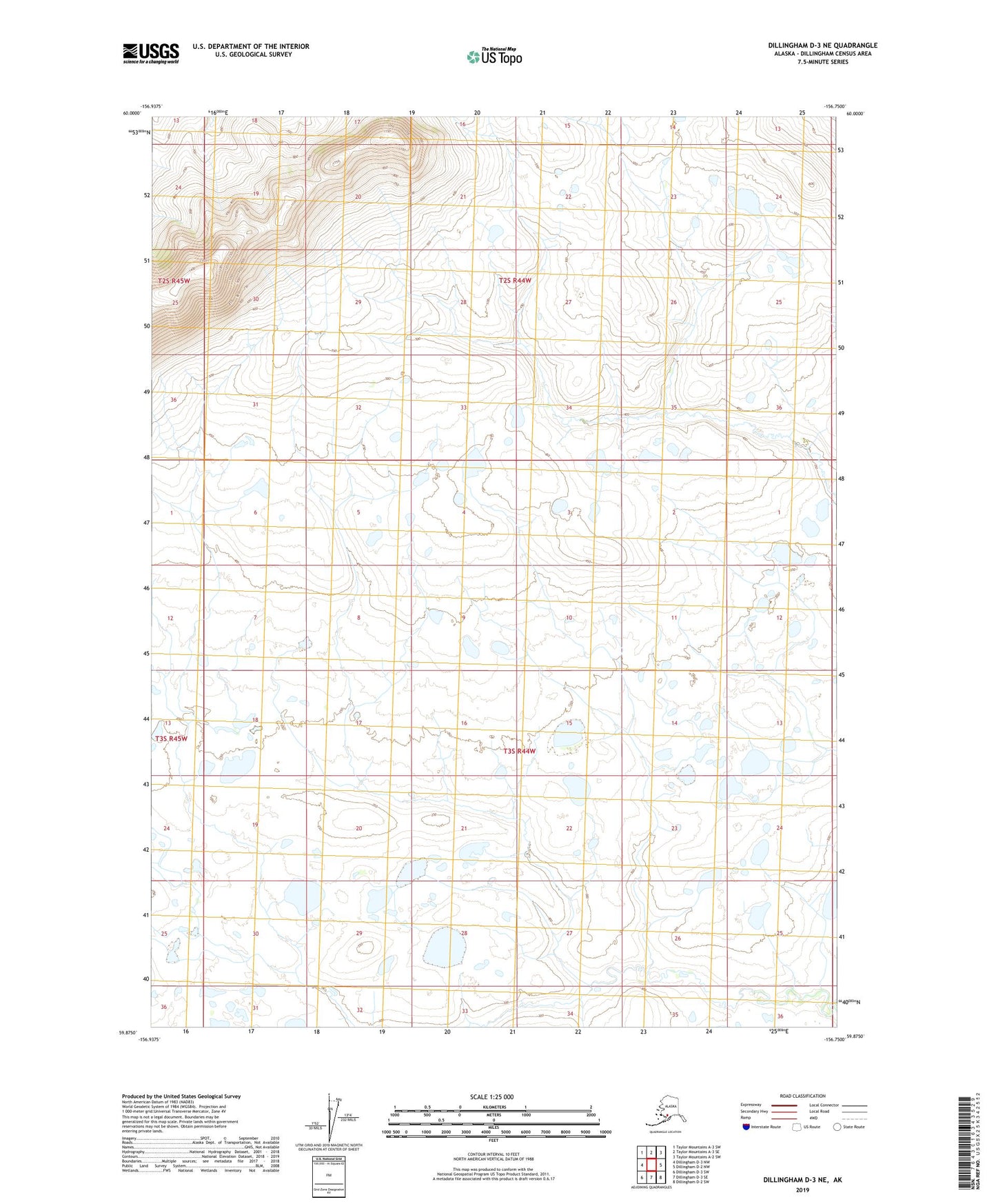 Dillingham D-3 NE Alaska US Topo Map Image