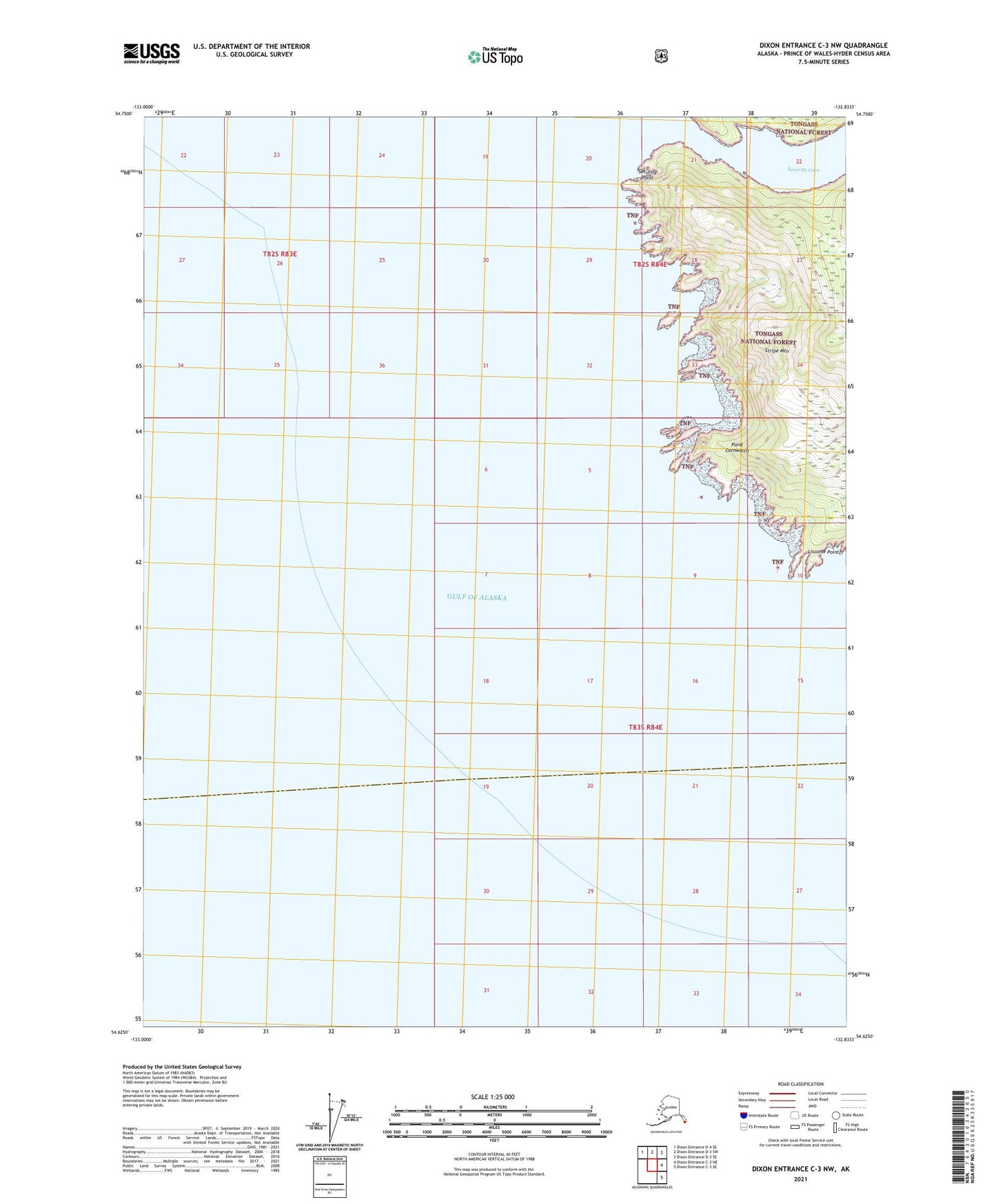 Dixon Entrance C-3 NW Alaska US Topo Map Image