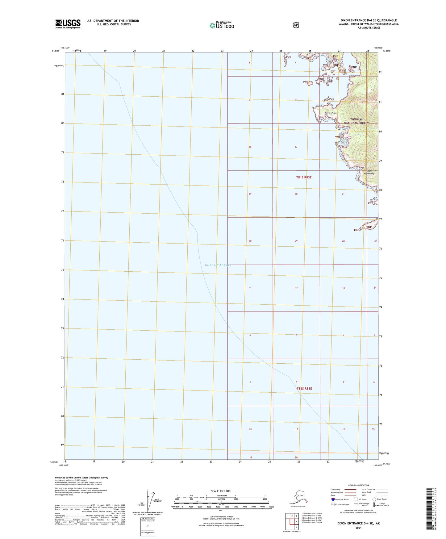 Dixon Entrance D-4 SE Alaska US Topo Map Image