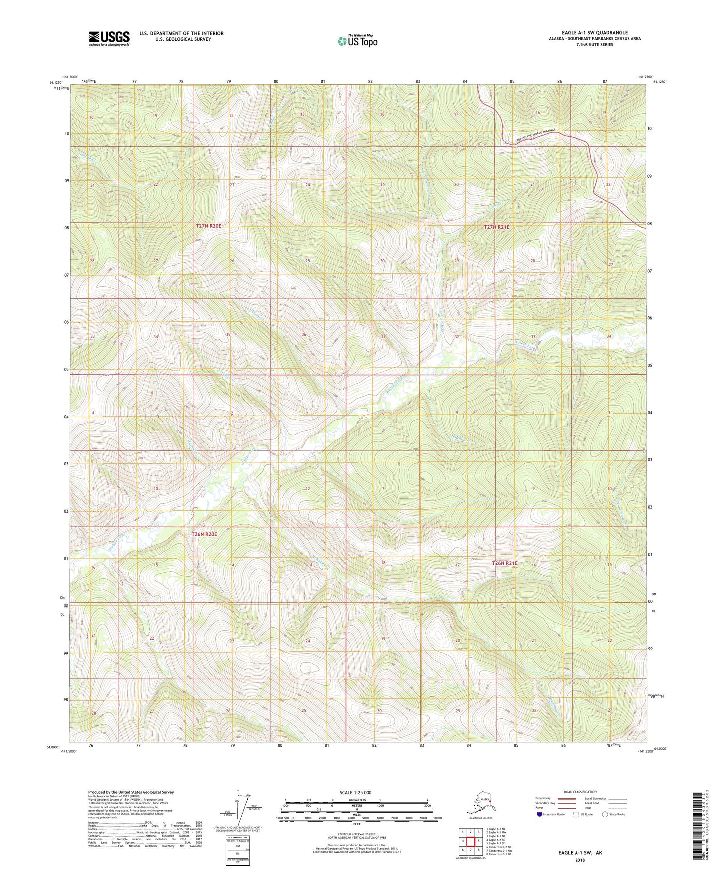 Eagle A-1 SW Alaska US Topo Map Image
