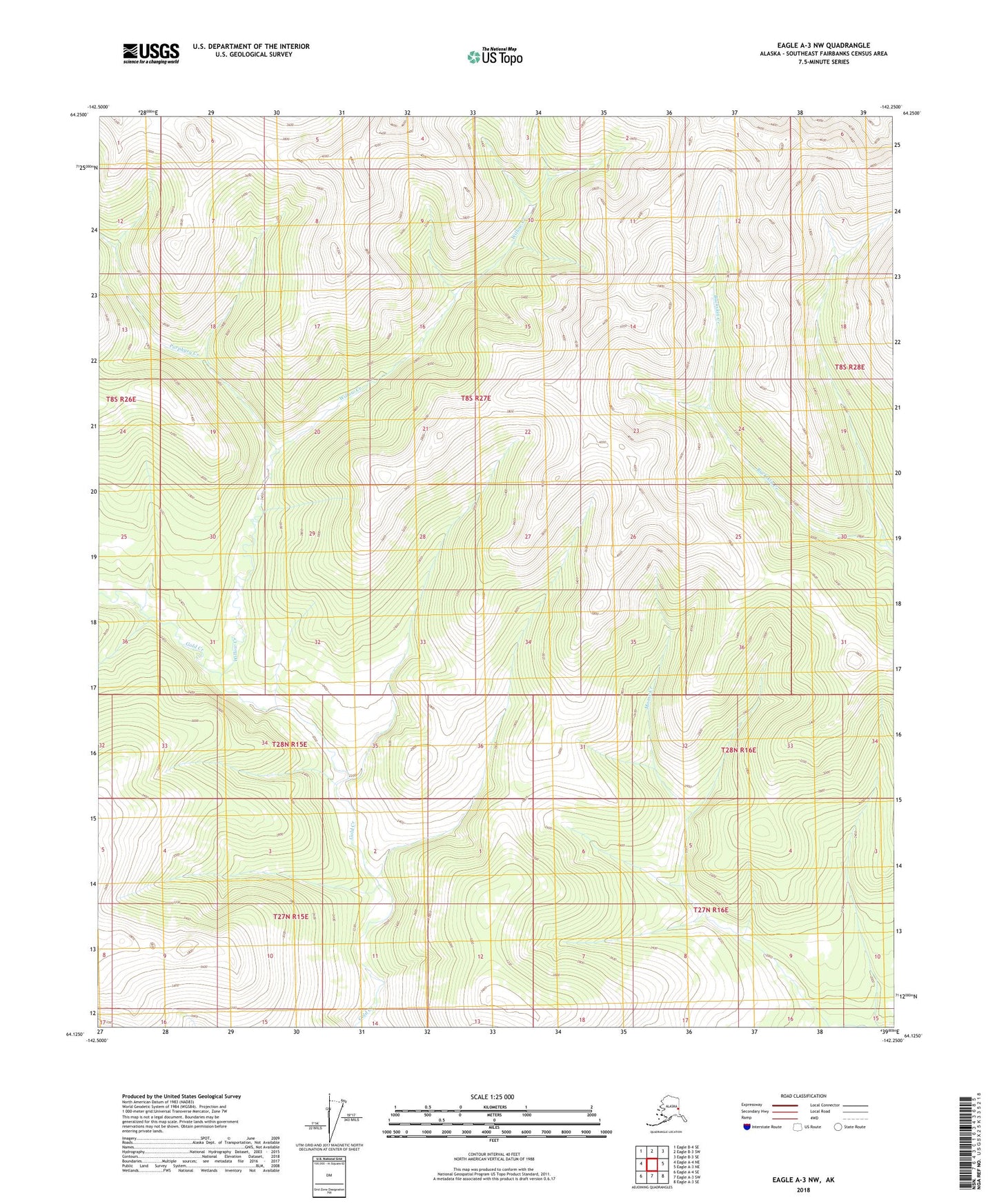 Eagle A-3 NW Alaska US Topo Map Image