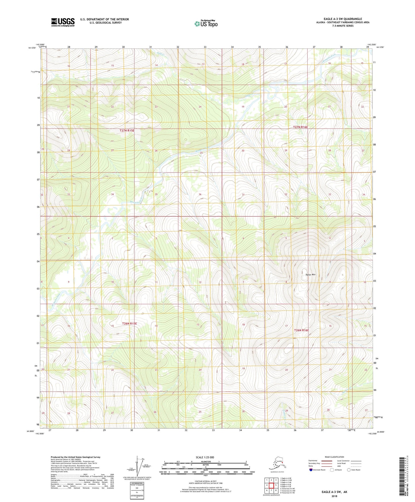 Eagle A-3 SW Alaska US Topo Map Image