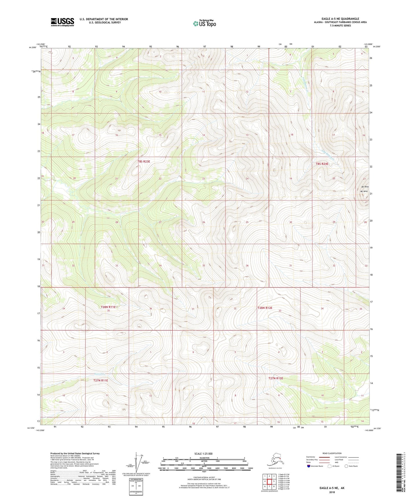Eagle A-5 NE Alaska US Topo Map Image