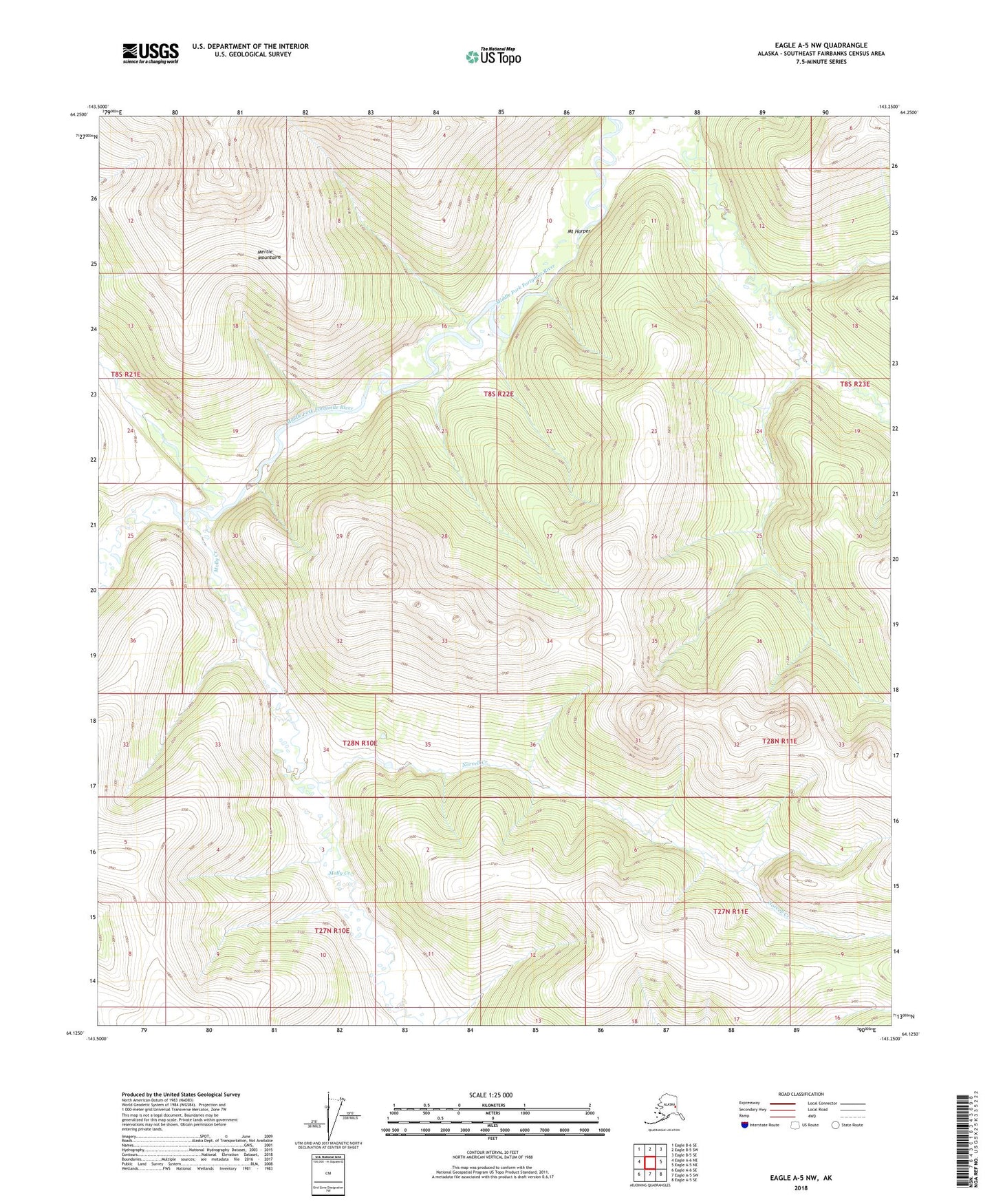 Eagle A-5 NW Alaska US Topo Map Image