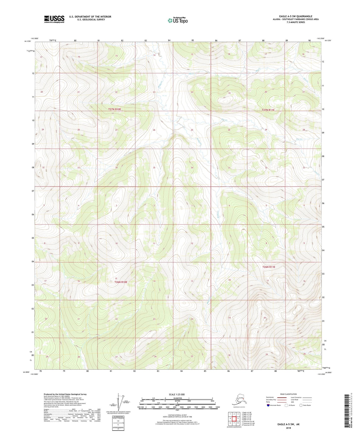 Eagle A-5 SW Alaska US Topo Map Image