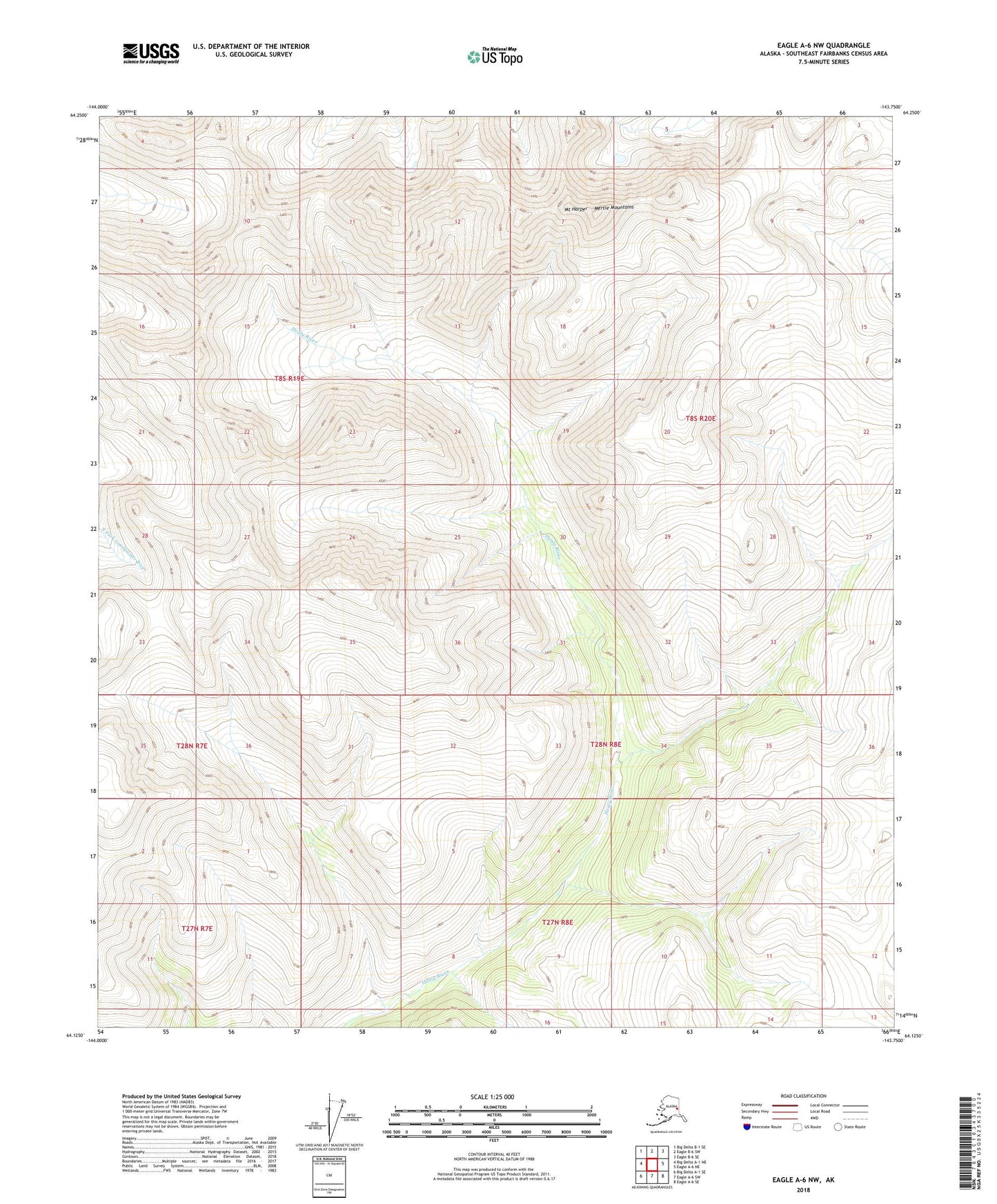 Eagle A-6 NW Alaska US Topo Map Image