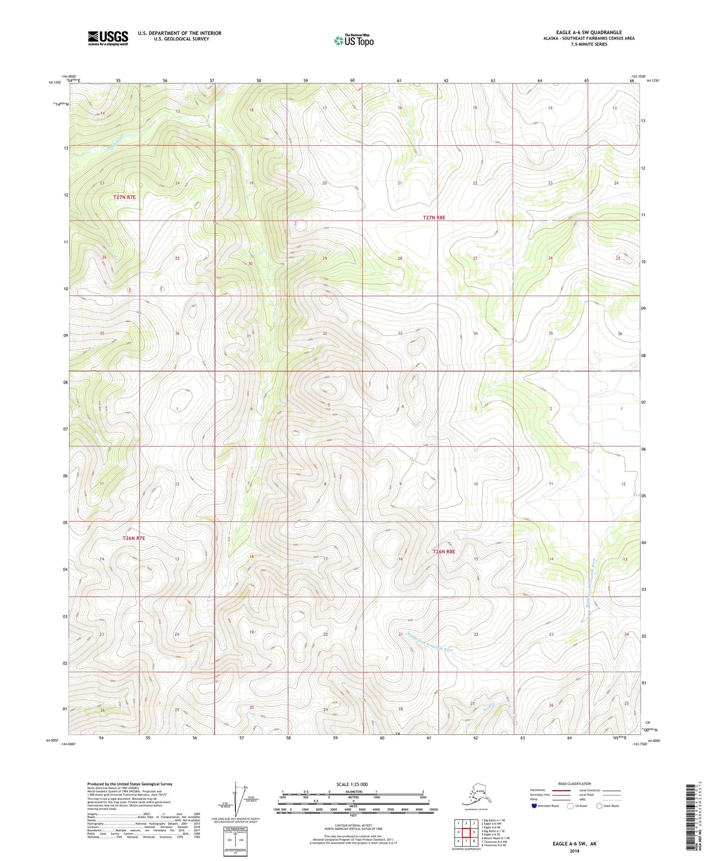 Eagle A-6 SW Alaska US Topo Map Image