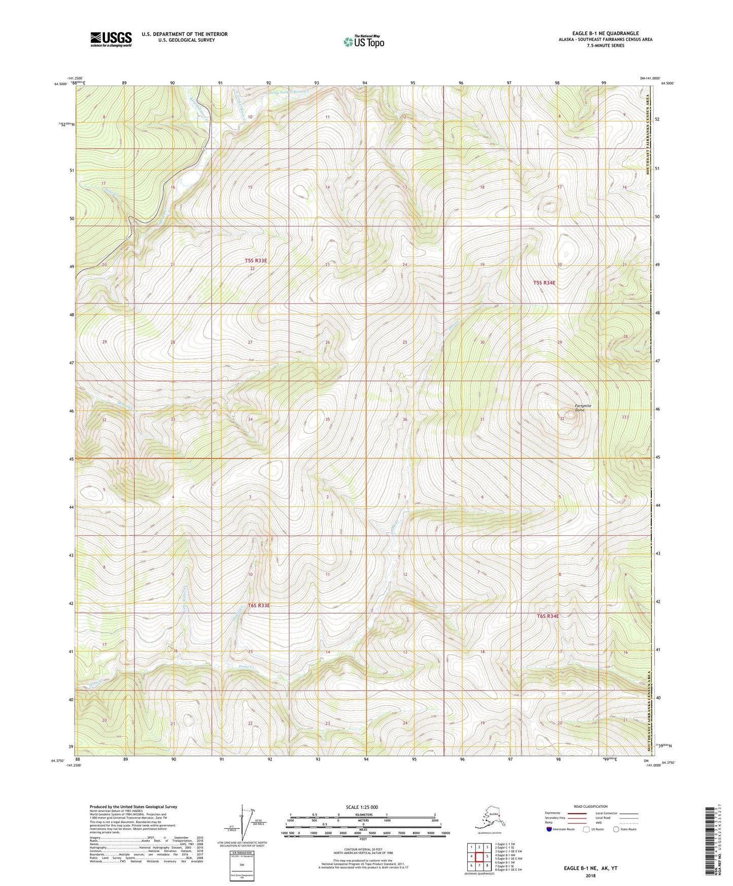 Eagle B-1 NE Alaska US Topo Map Image
