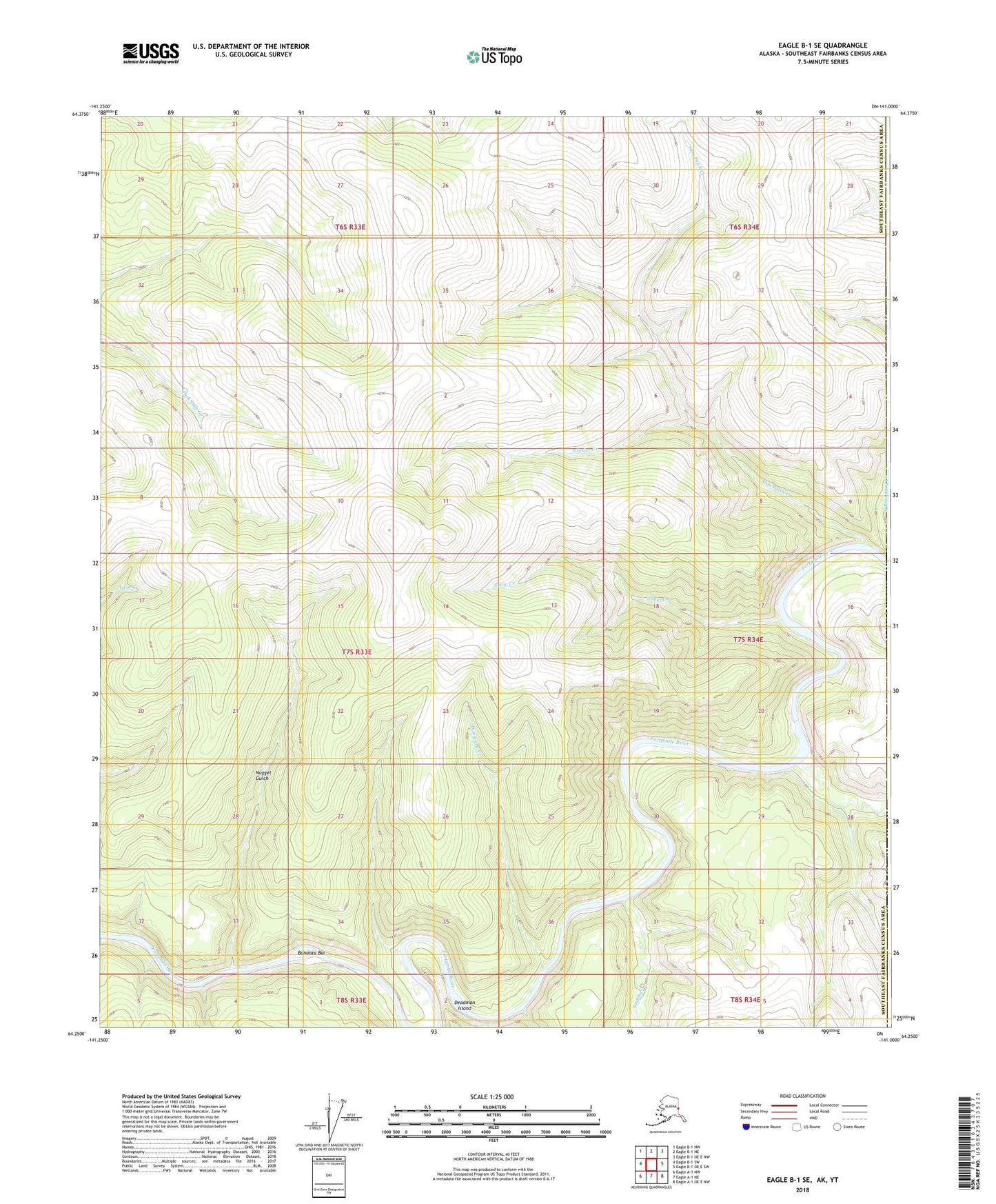 Eagle B-1 SE Alaska US Topo Map Image