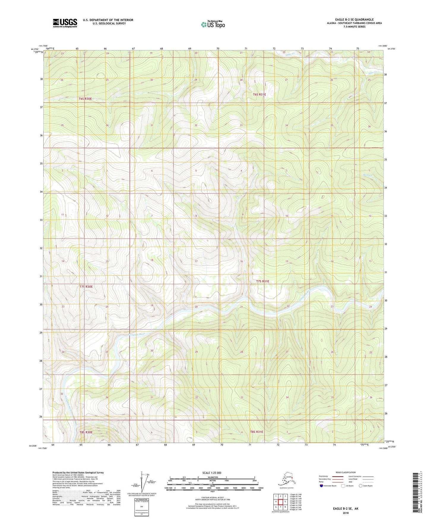 Eagle B-2 SE Alaska US Topo Map Image