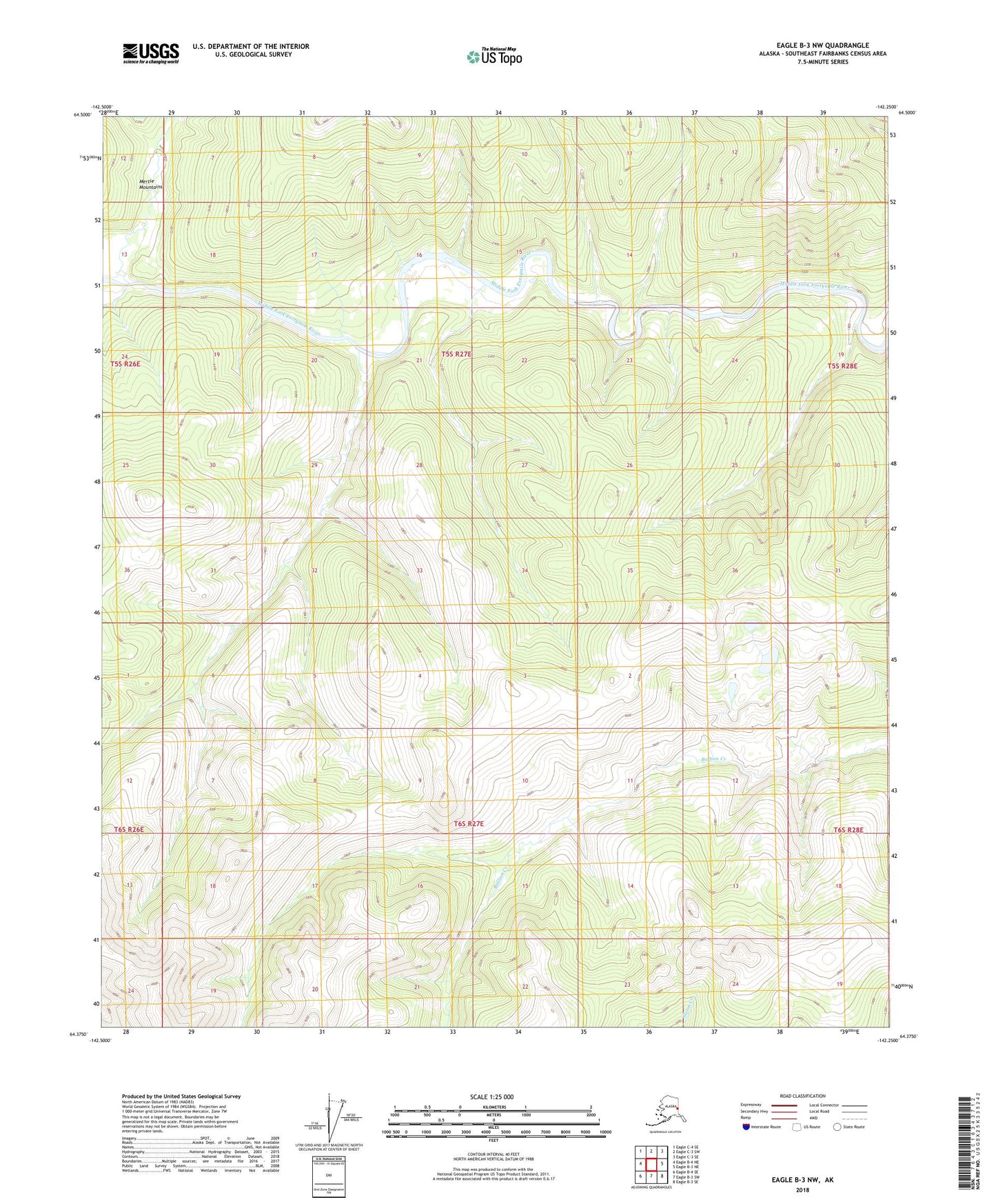 Eagle B-3 NW Alaska US Topo Map Image