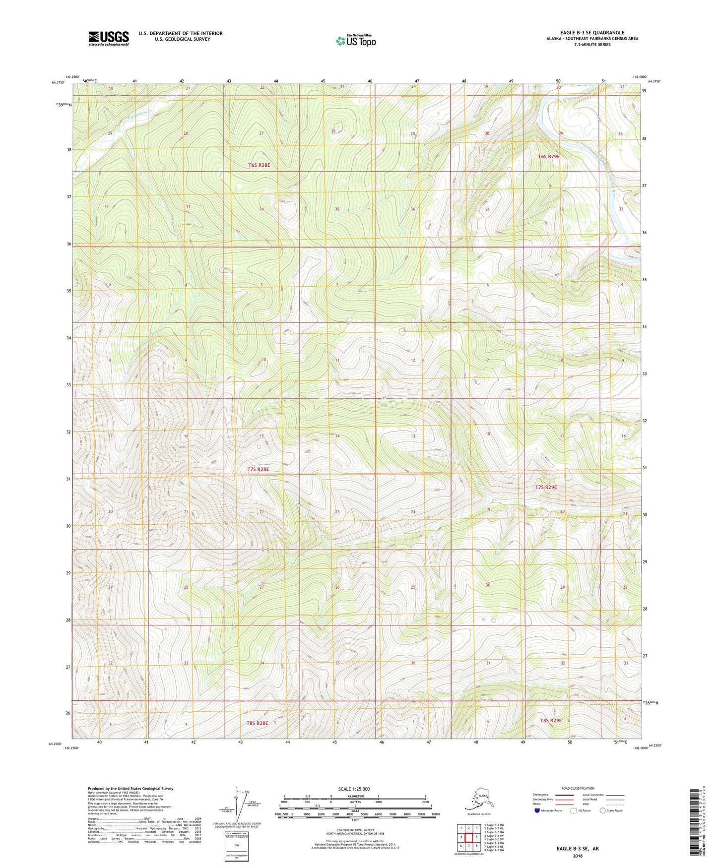 Eagle B-3 SE Alaska US Topo Map Image