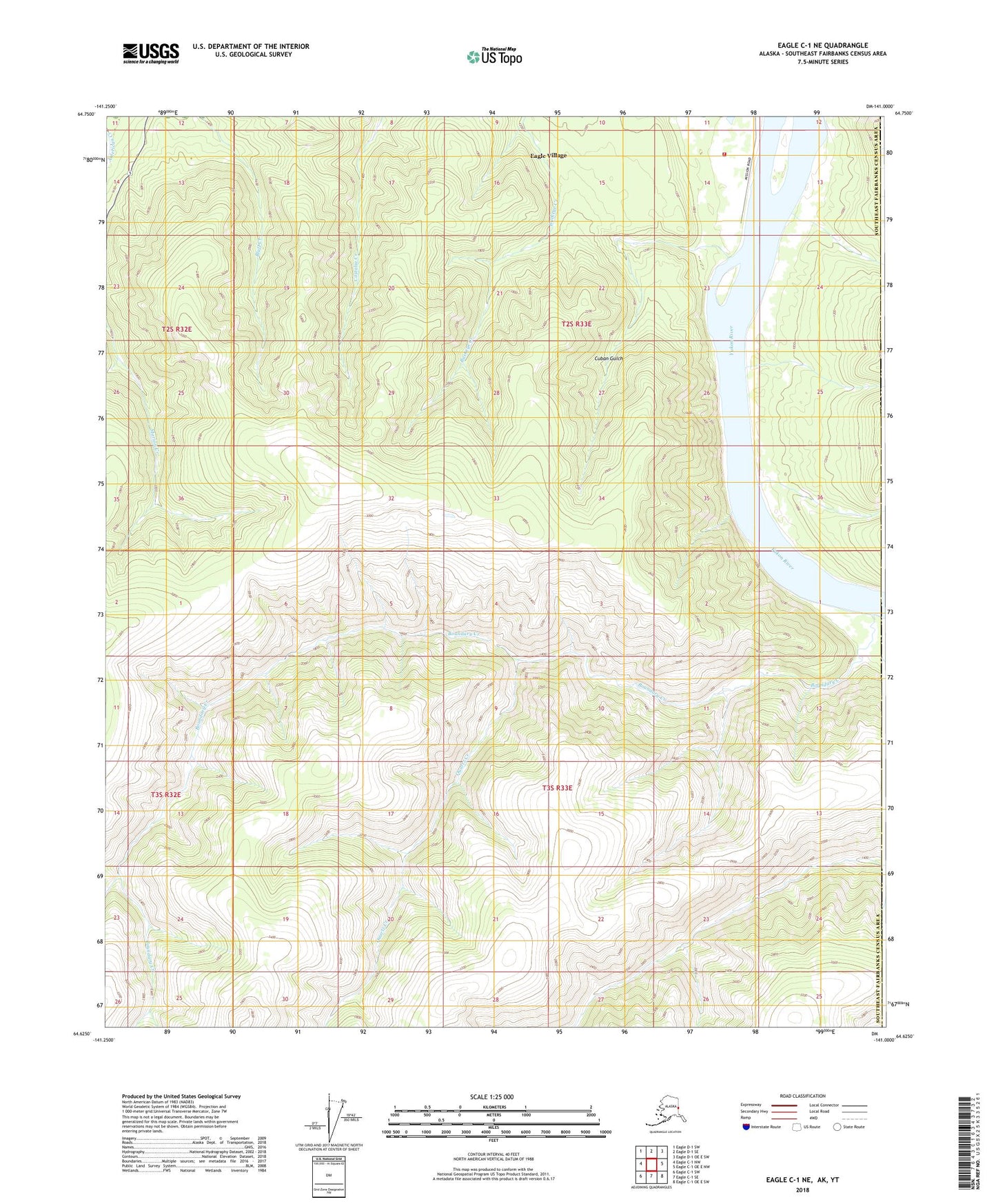 Eagle C-1 NE Alaska US Topo Map Image