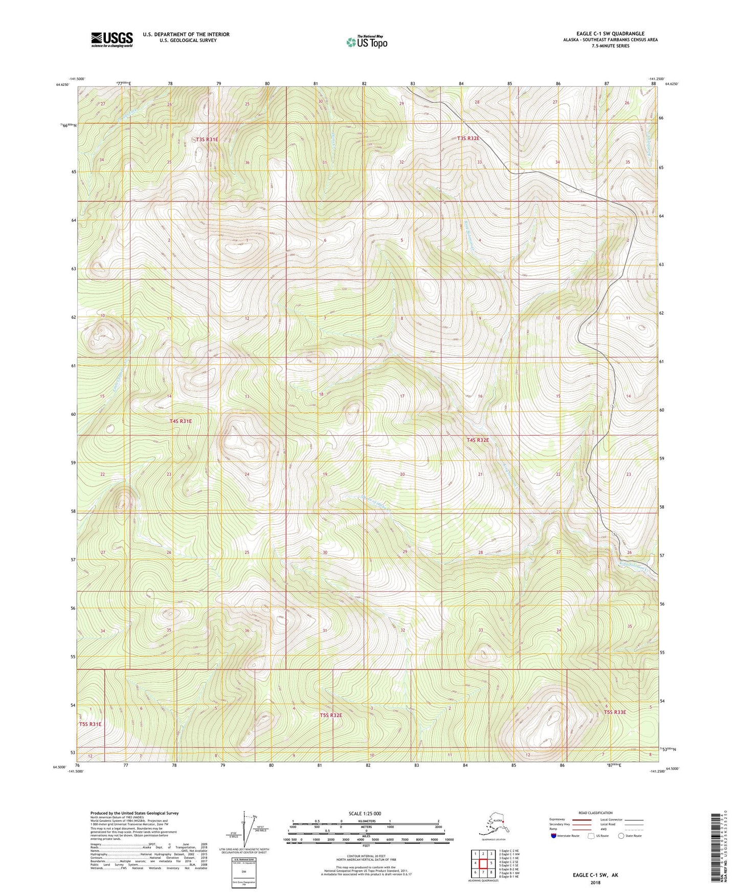 Eagle C-1 SW Alaska US Topo Map Image