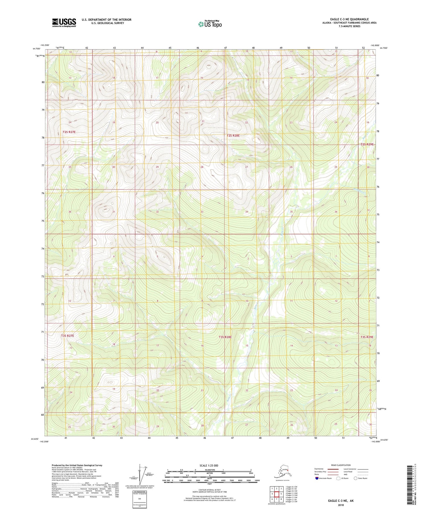 Eagle C-3 NE Alaska US Topo Map Image