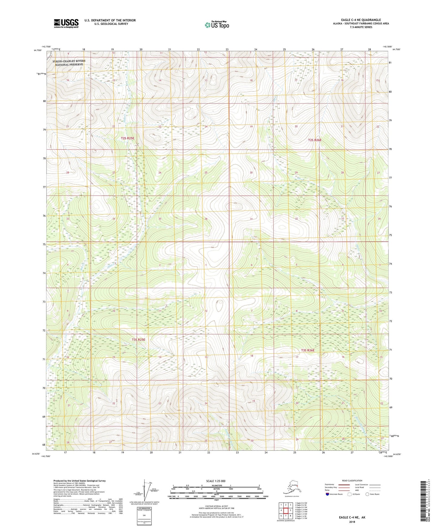 Eagle C-4 NE Alaska US Topo Map Image