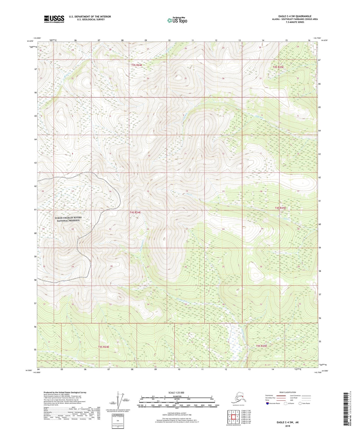 Eagle C-4 SW Alaska US Topo Map Image