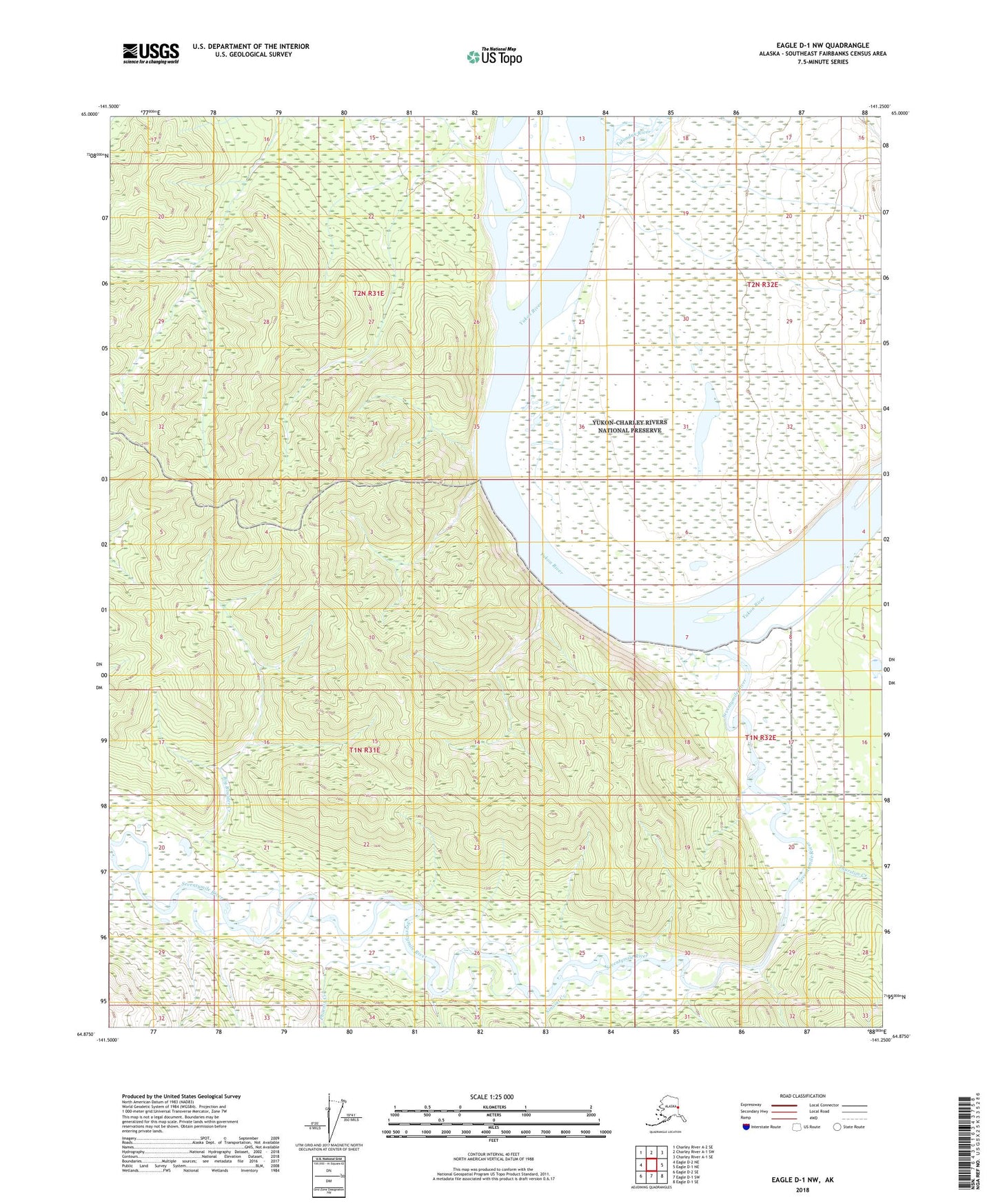 Eagle D-1 NW Alaska US Topo Map Image