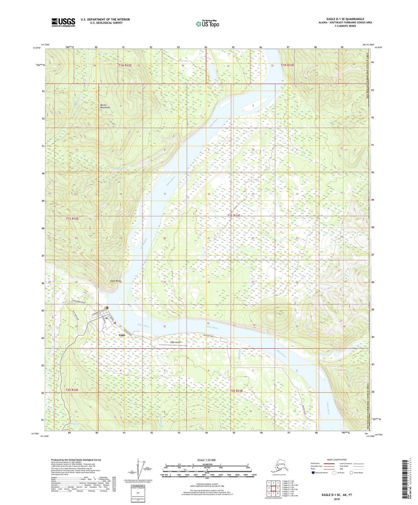 Eagle D-1 SE Alaska US Topo Map Image