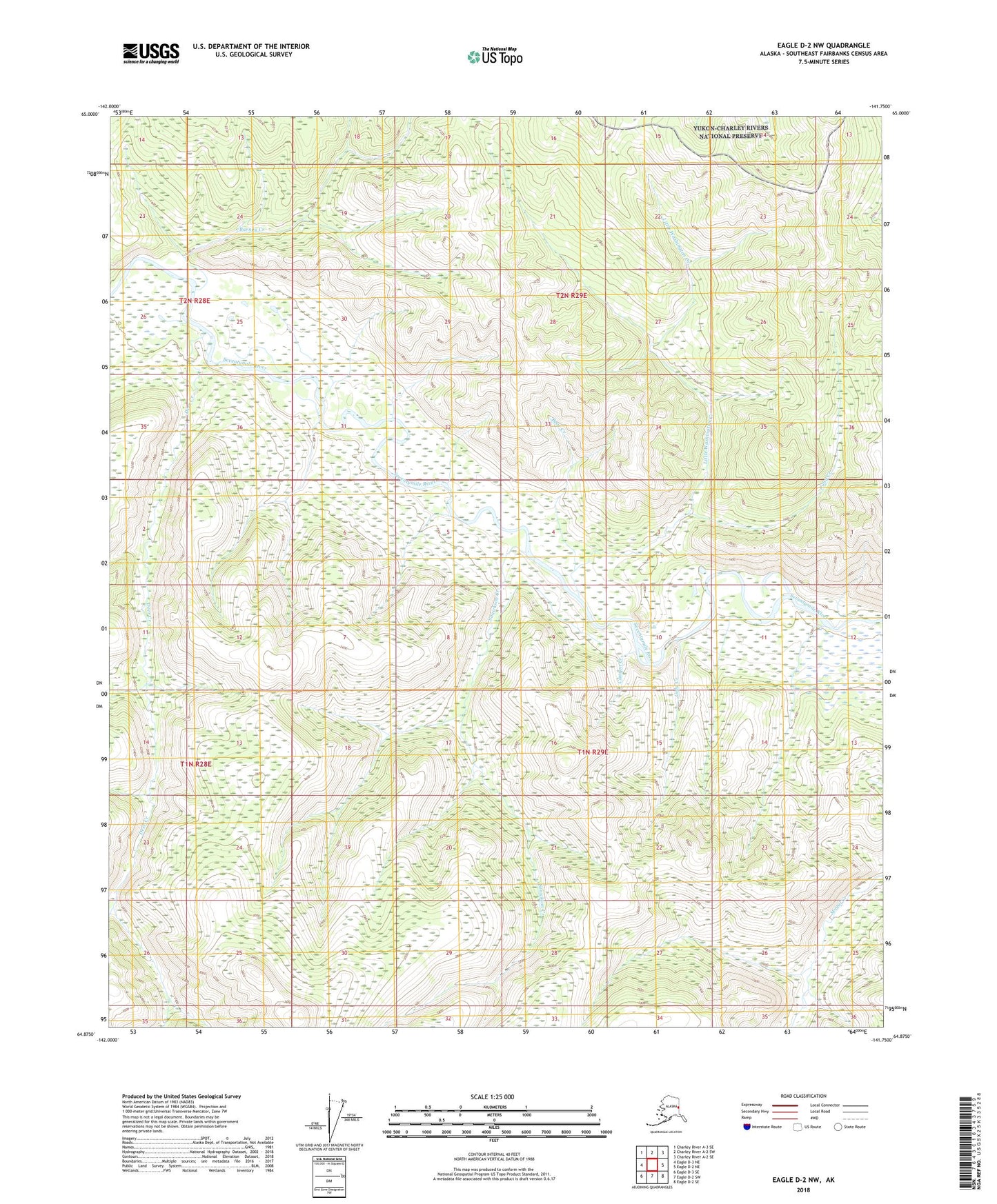 Eagle D-2 NW Alaska US Topo Map Image