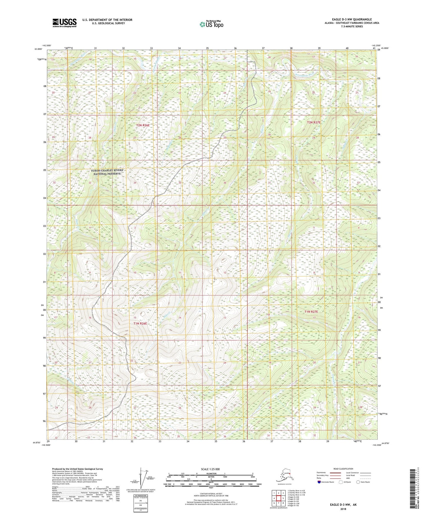 Eagle D-3 NW Alaska US Topo Map Image