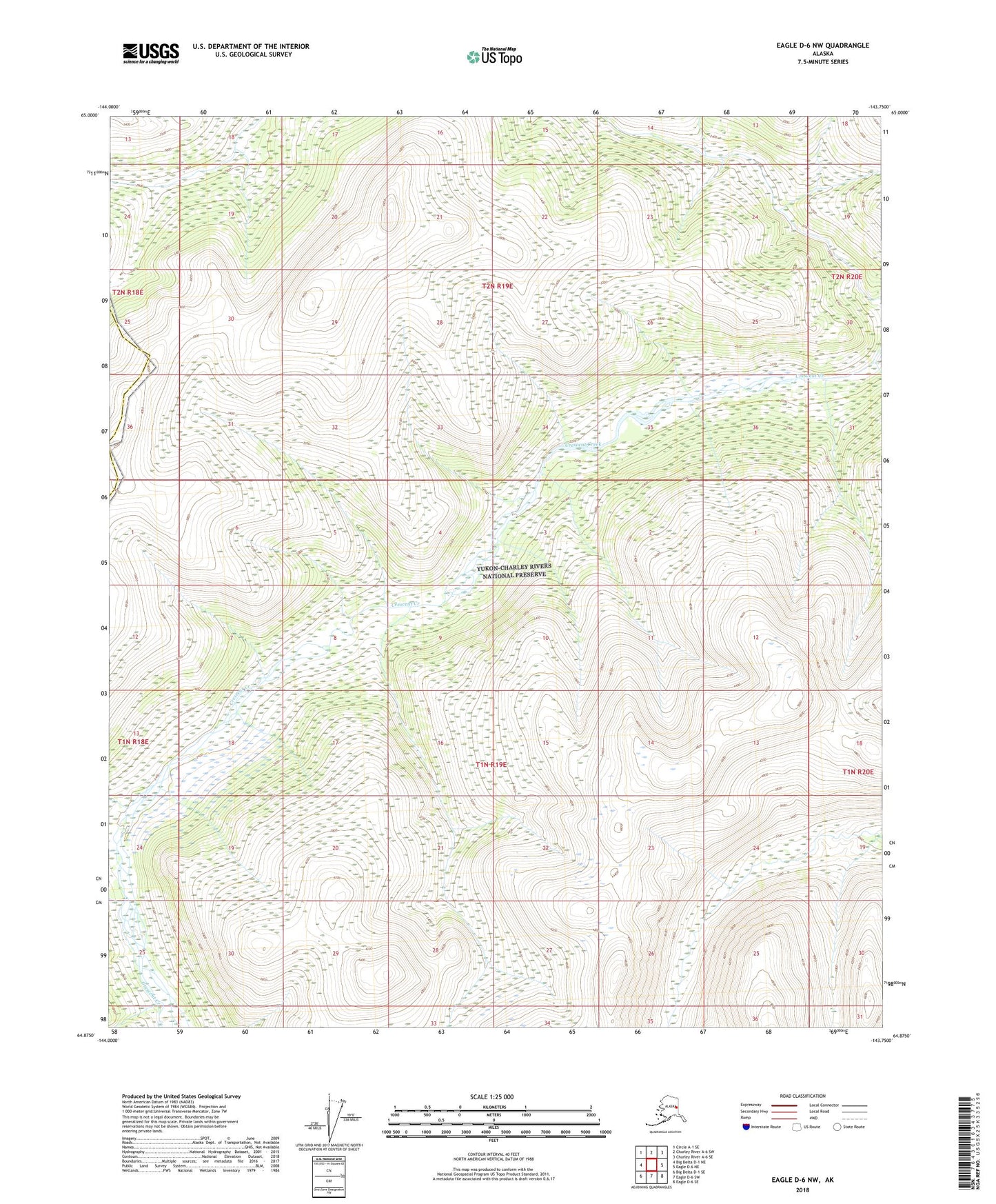 Eagle D-6 NW Alaska US Topo Map Image