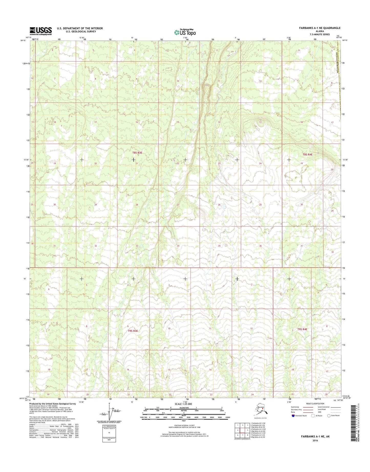 Fairbanks A-1 NE Alaska US Topo Map Image