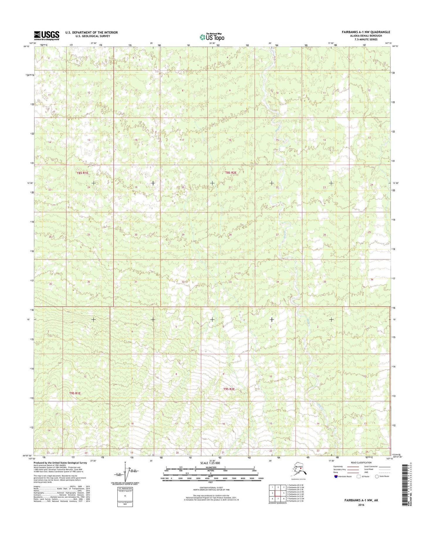 Fairbanks A-1 NW Alaska US Topo Map Image