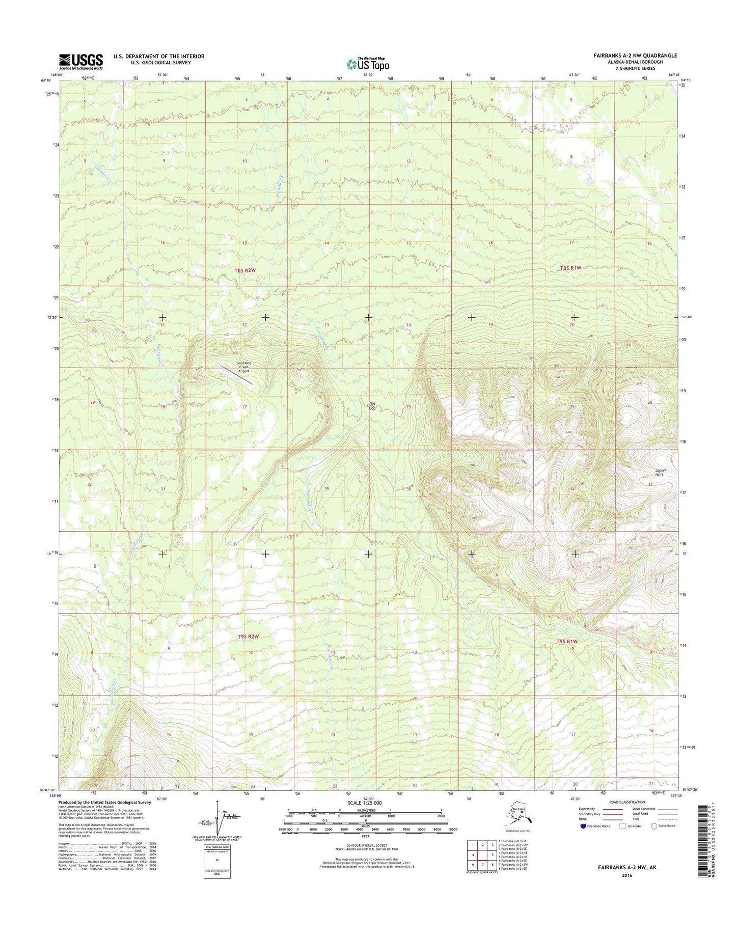 Fairbanks A-2 NW Alaska US Topo Map Image