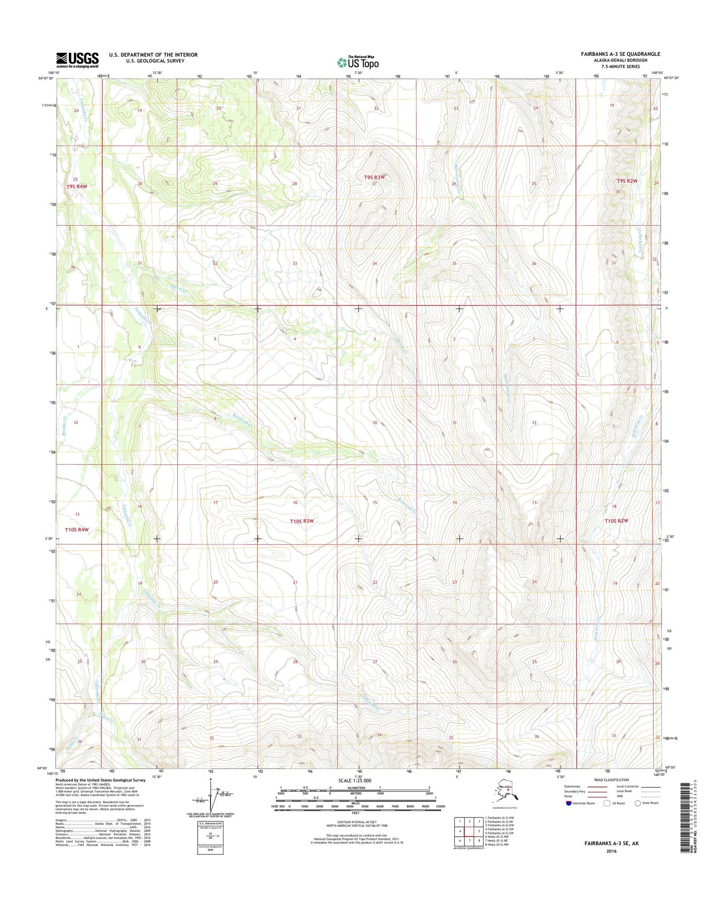 Fairbanks A-3 SE Alaska US Topo Map Image