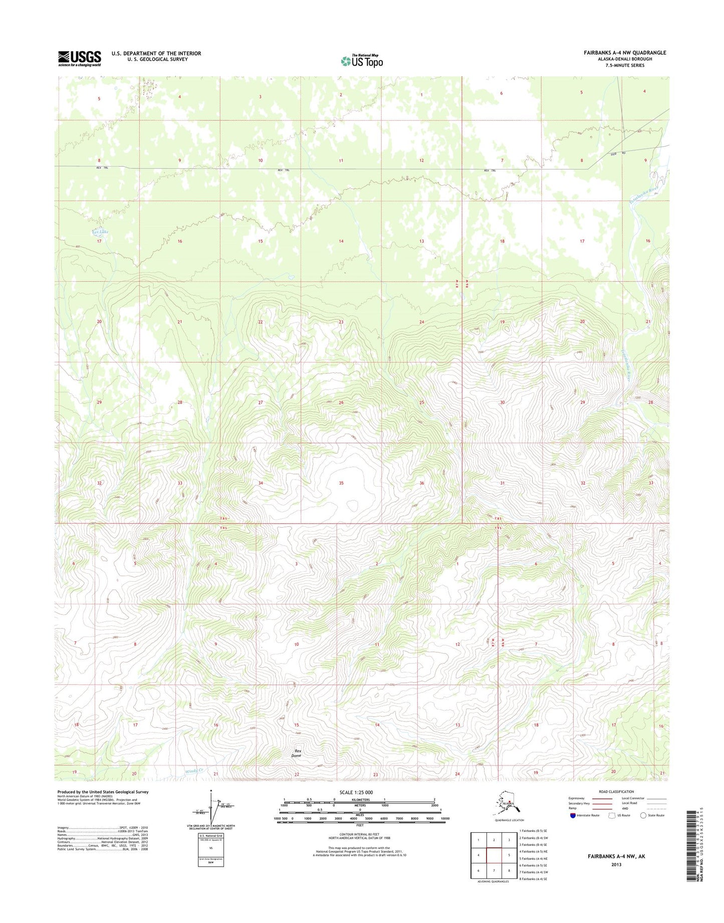 Fairbanks A-4 NW Alaska US Topo Map Image