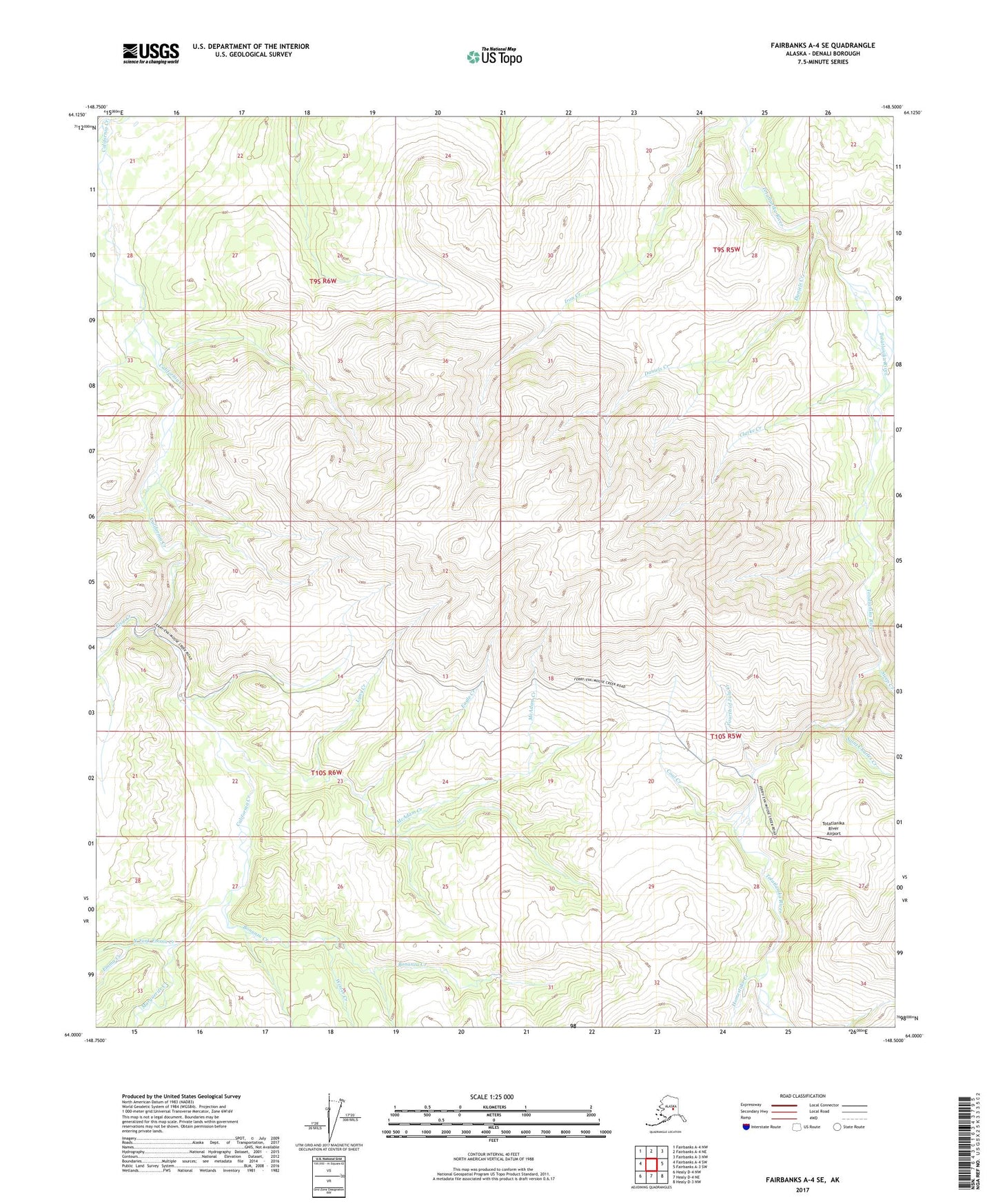 Fairbanks A-4 SE Alaska US Topo Map Image