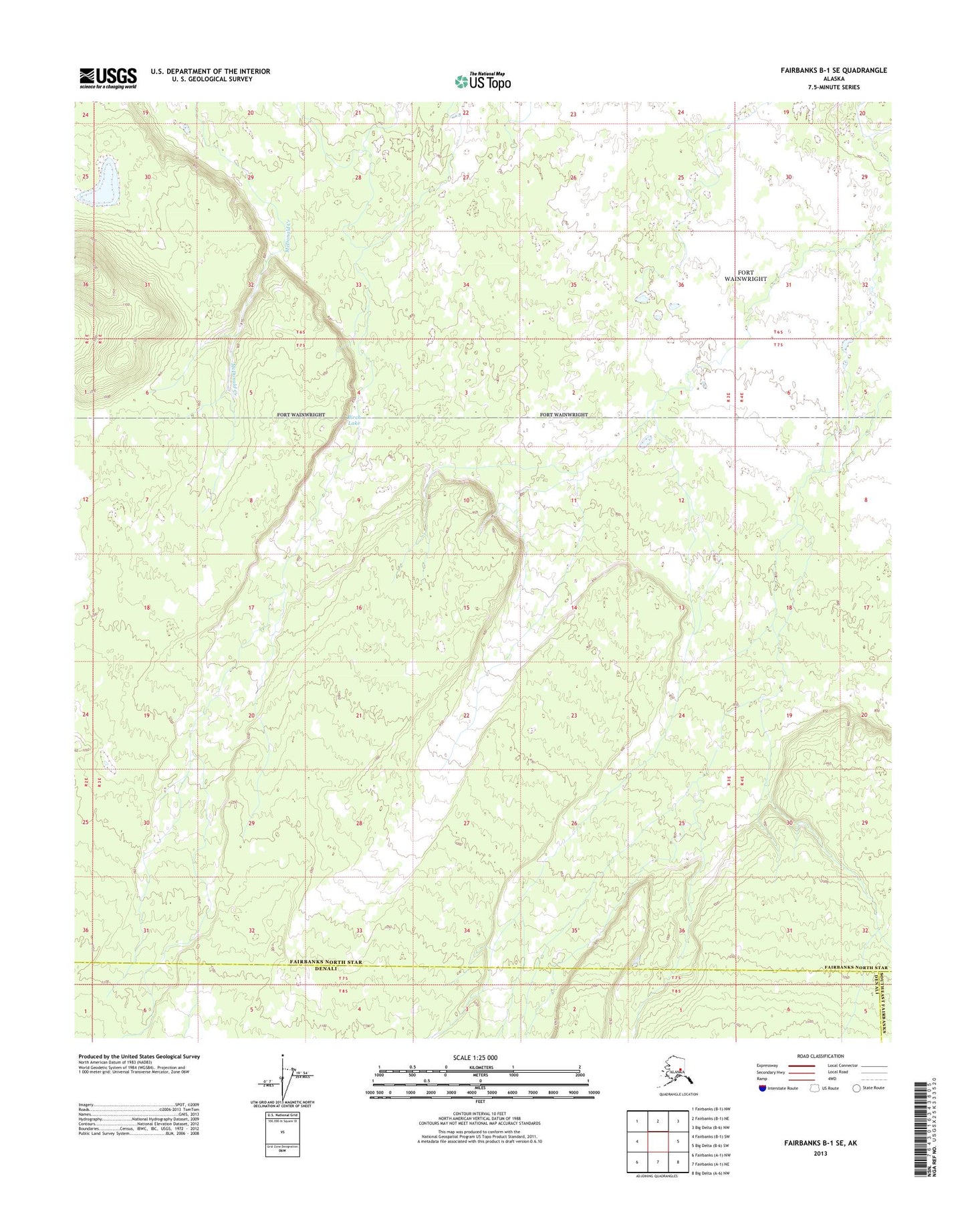 Fairbanks B-1 SE Alaska US Topo Map Image