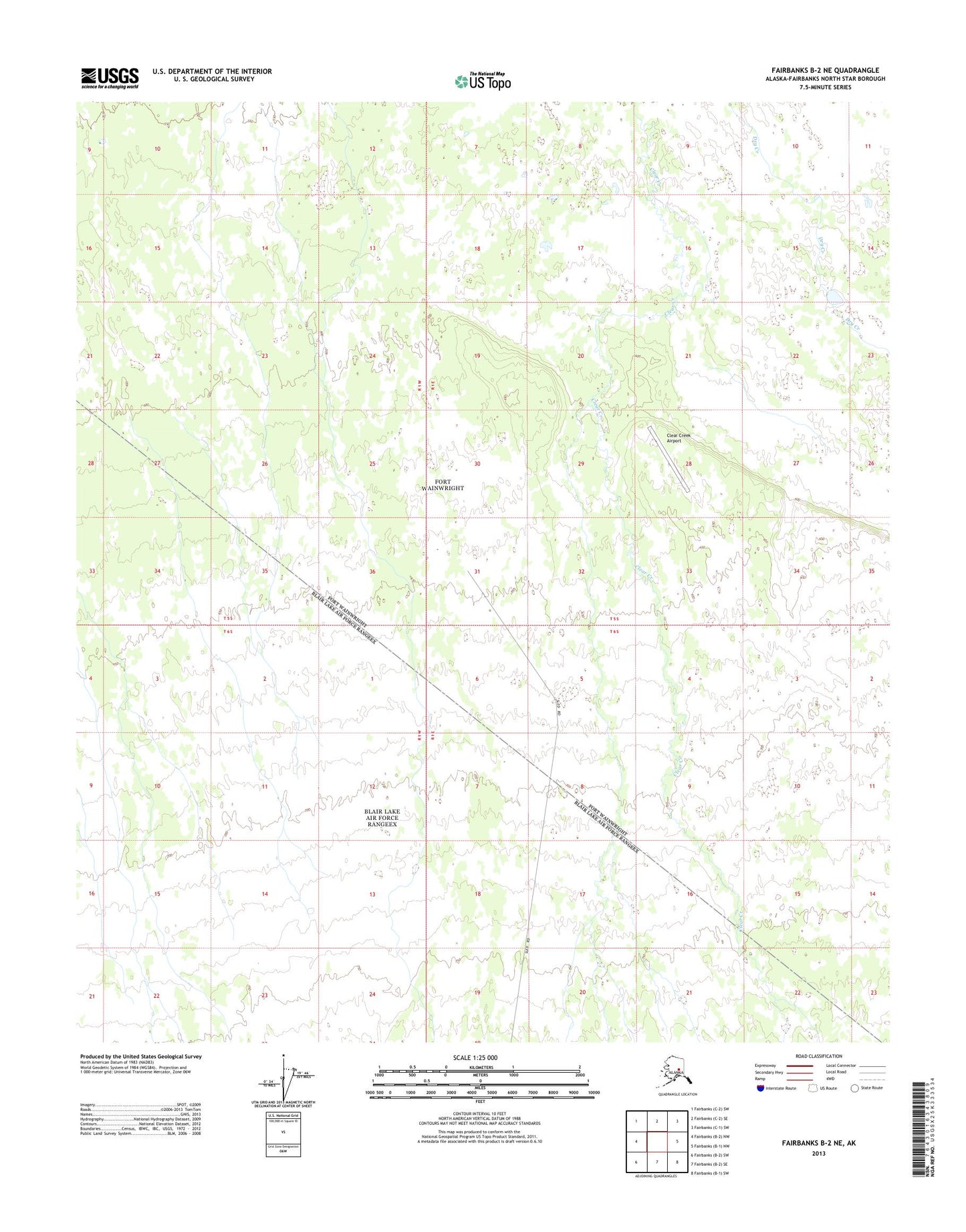 Fairbanks B-2 NE Alaska US Topo Map Image