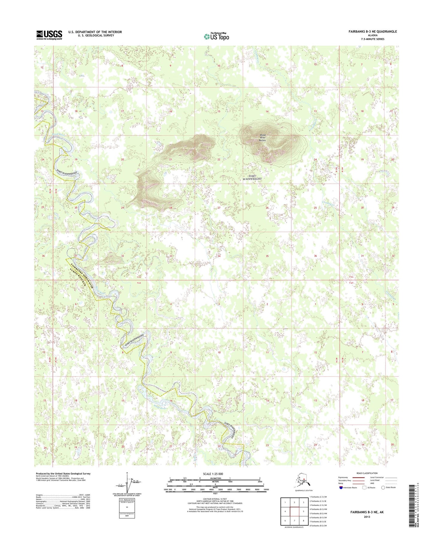 Fairbanks B-3 NE Alaska US Topo Map Image