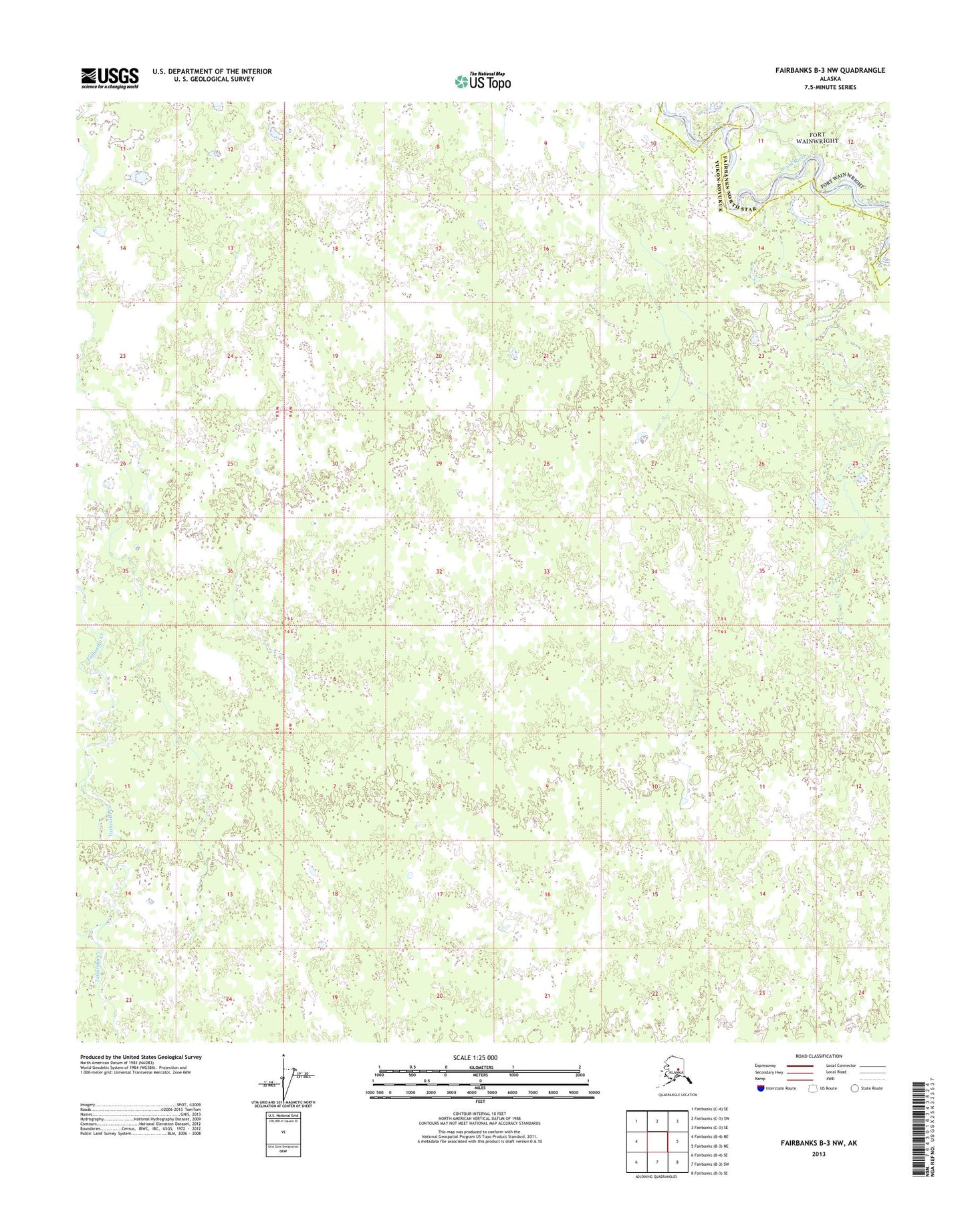 Fairbanks B-3 NW Alaska US Topo Map Image