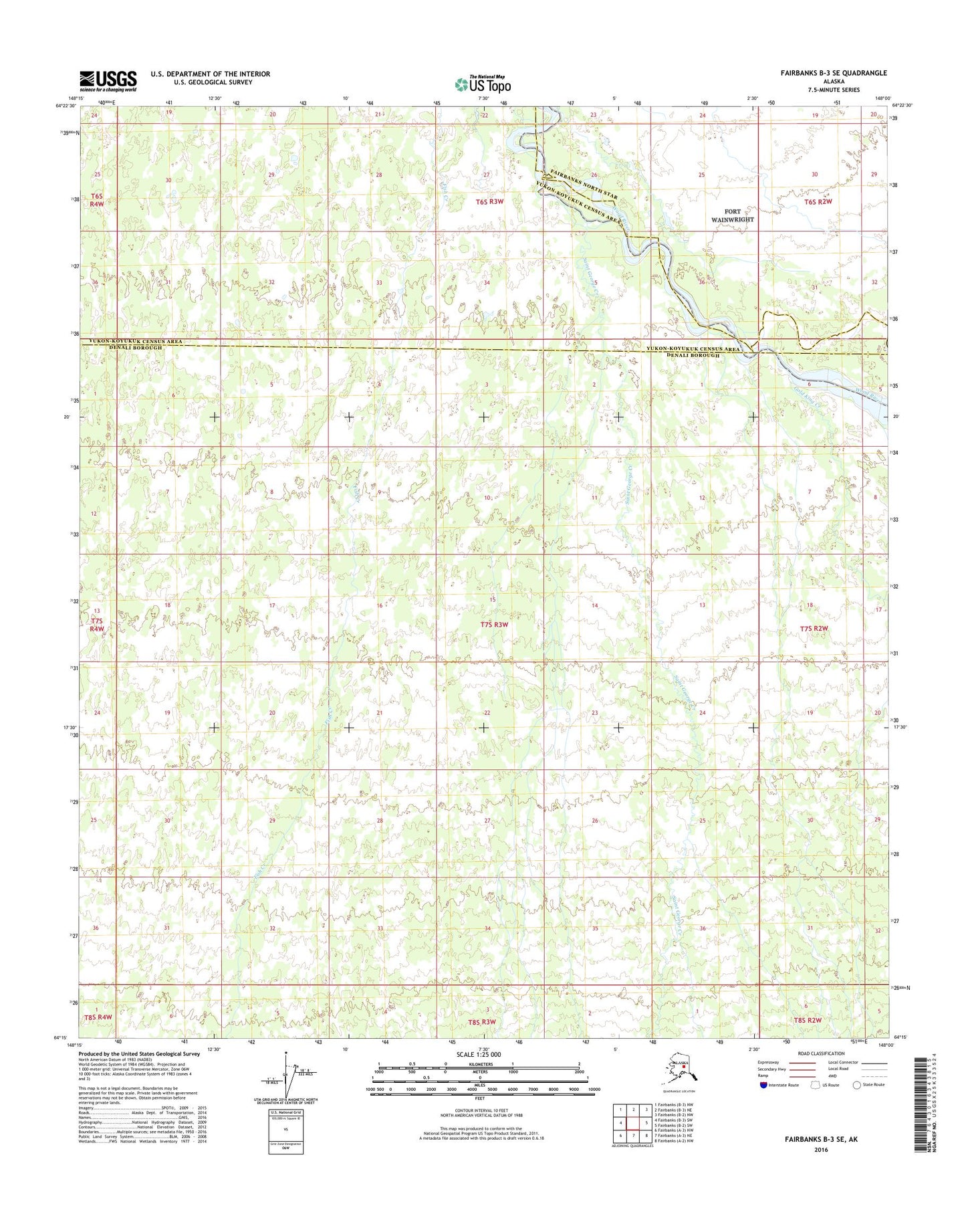 Fairbanks B-3 SE Alaska US Topo Map Image