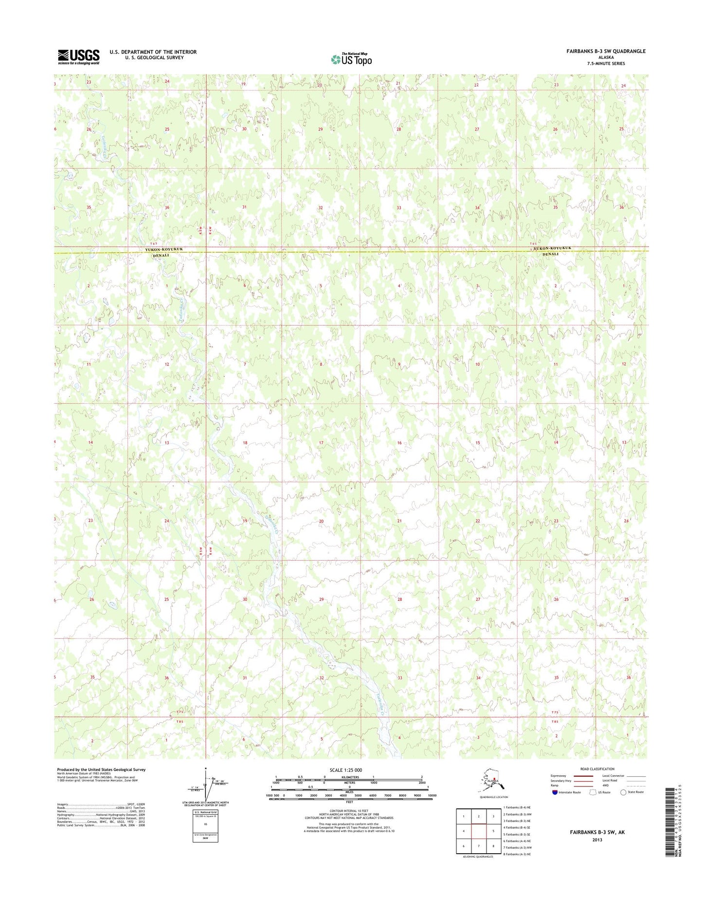Fairbanks B-3 SW Alaska US Topo Map Image