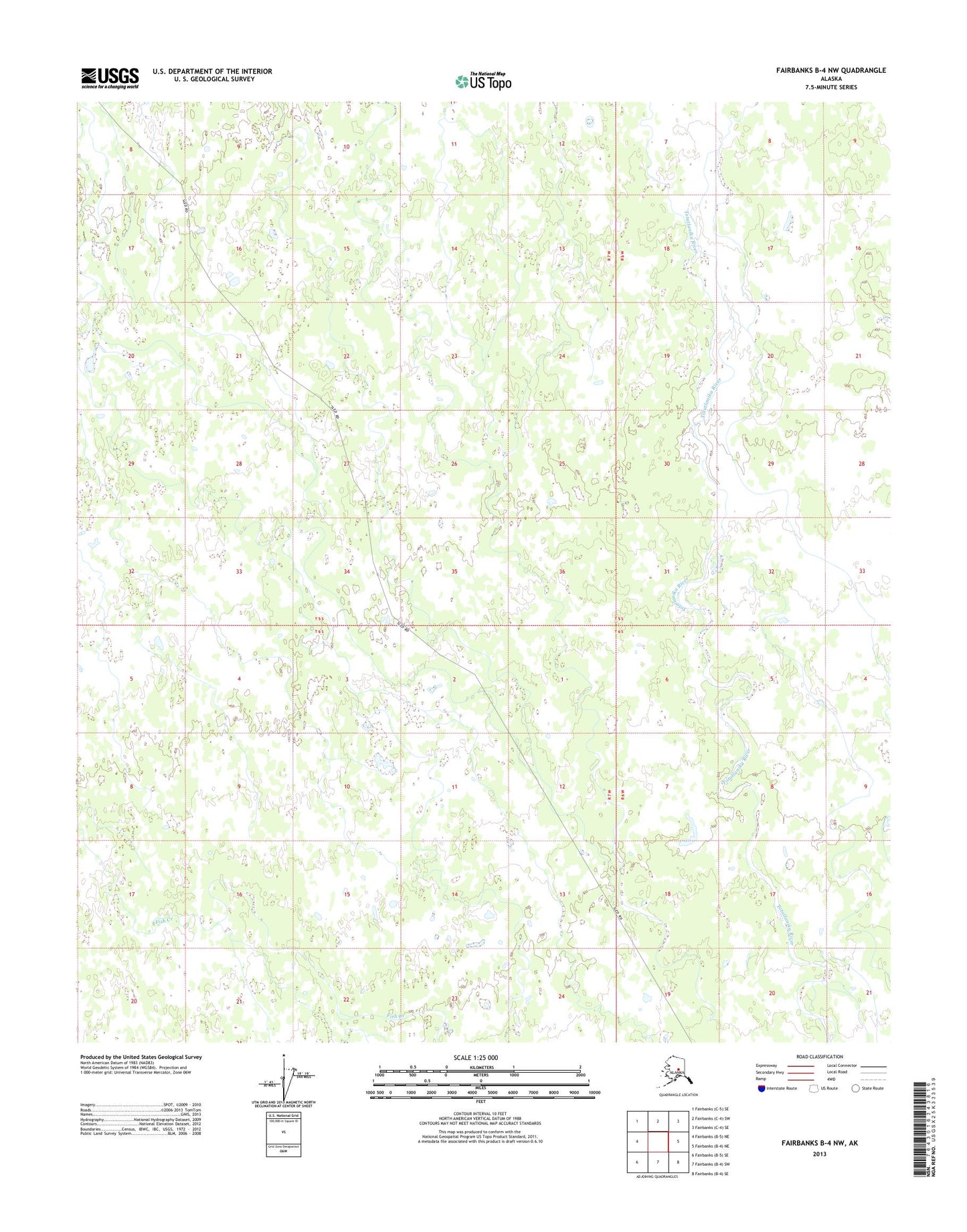 Fairbanks B-4 NW Alaska US Topo Map Image