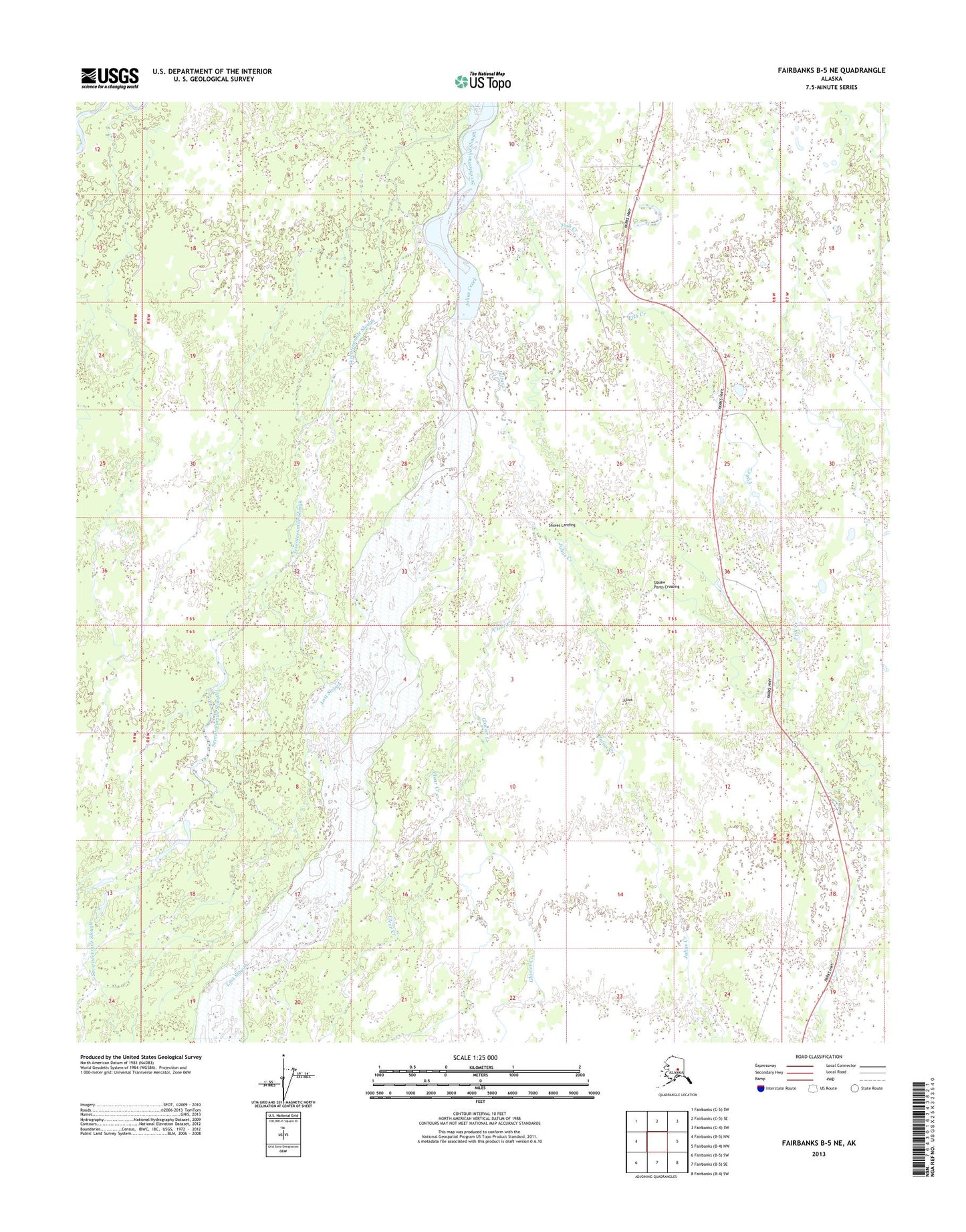 Fairbanks B-5 NE Alaska US Topo Map Image