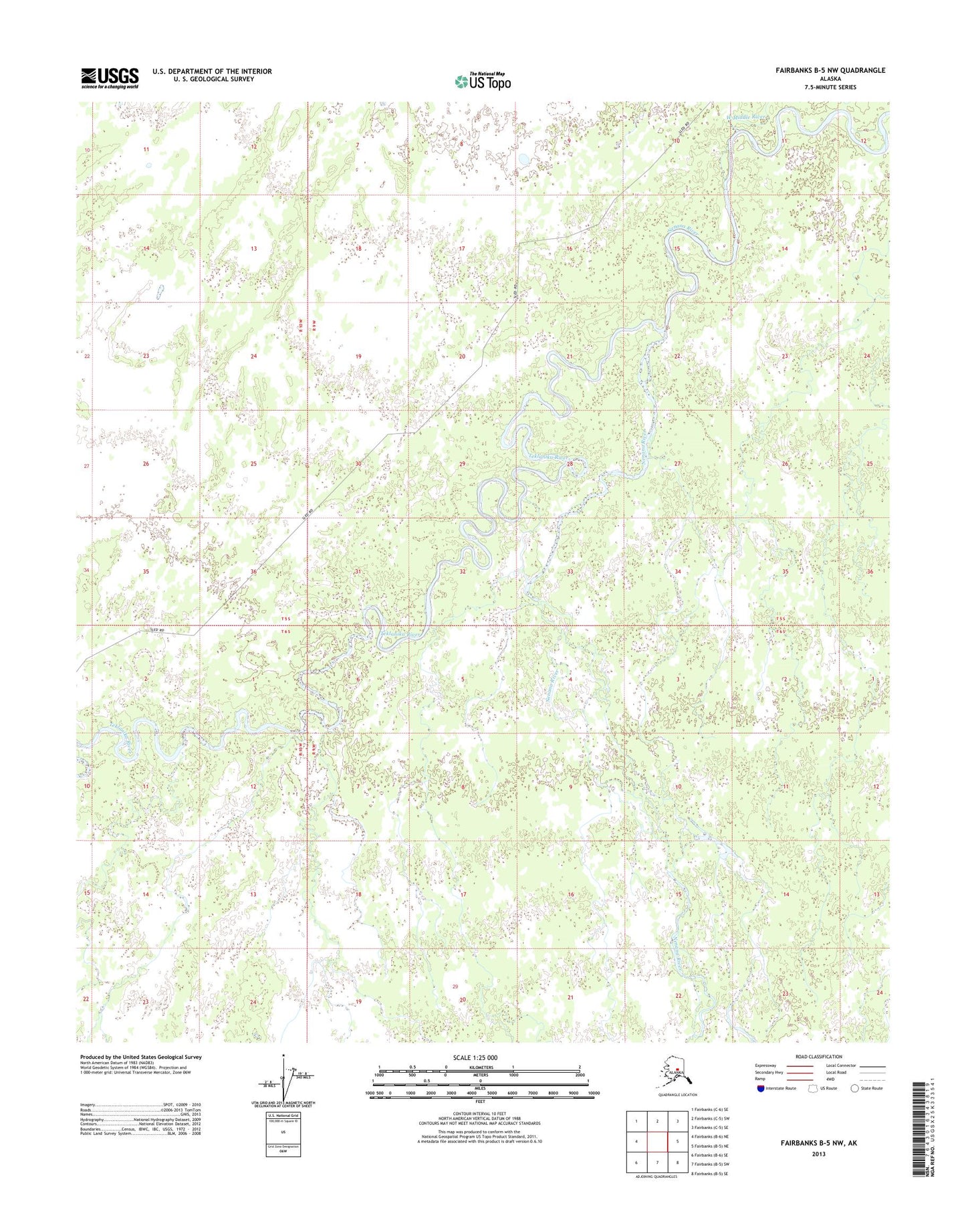 Fairbanks B-5 NW Alaska US Topo Map Image