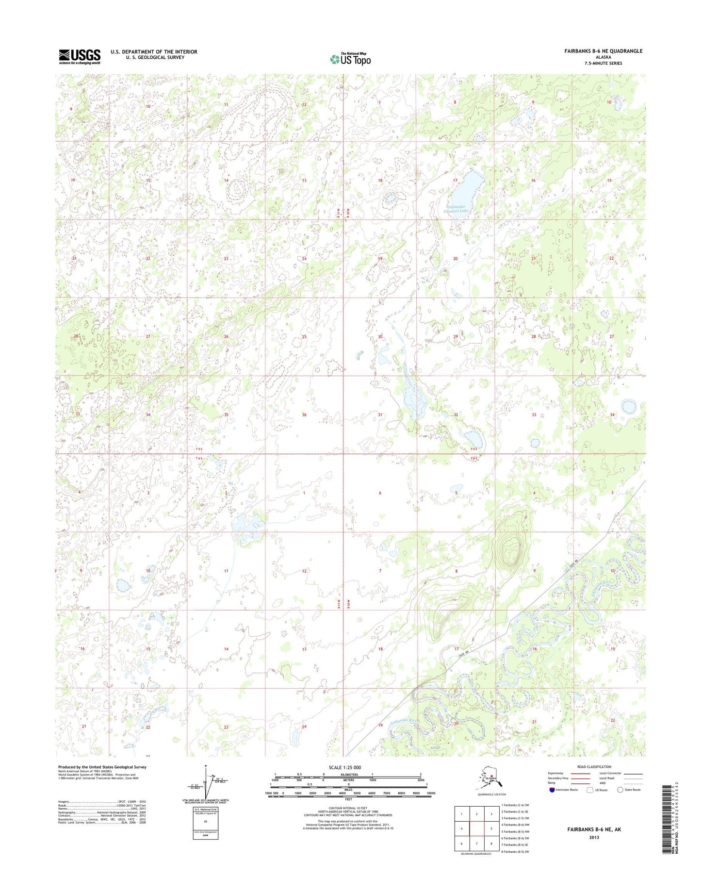 Fairbanks B-6 NE Alaska US Topo Map Image